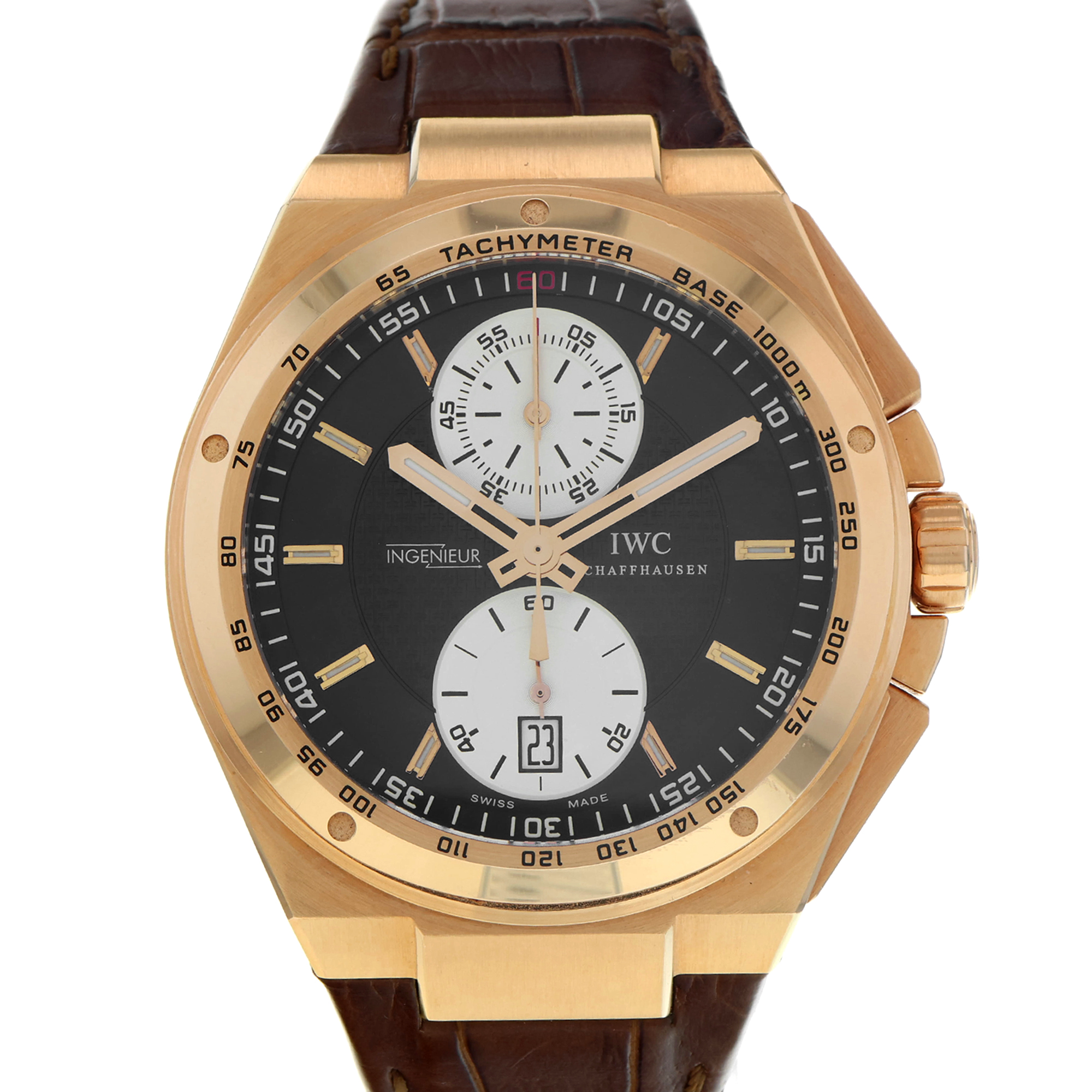 IWC Big Ingenieur Chronograph 45mm IW378402 18K rose gold skeleton back MINT thumbnail 1