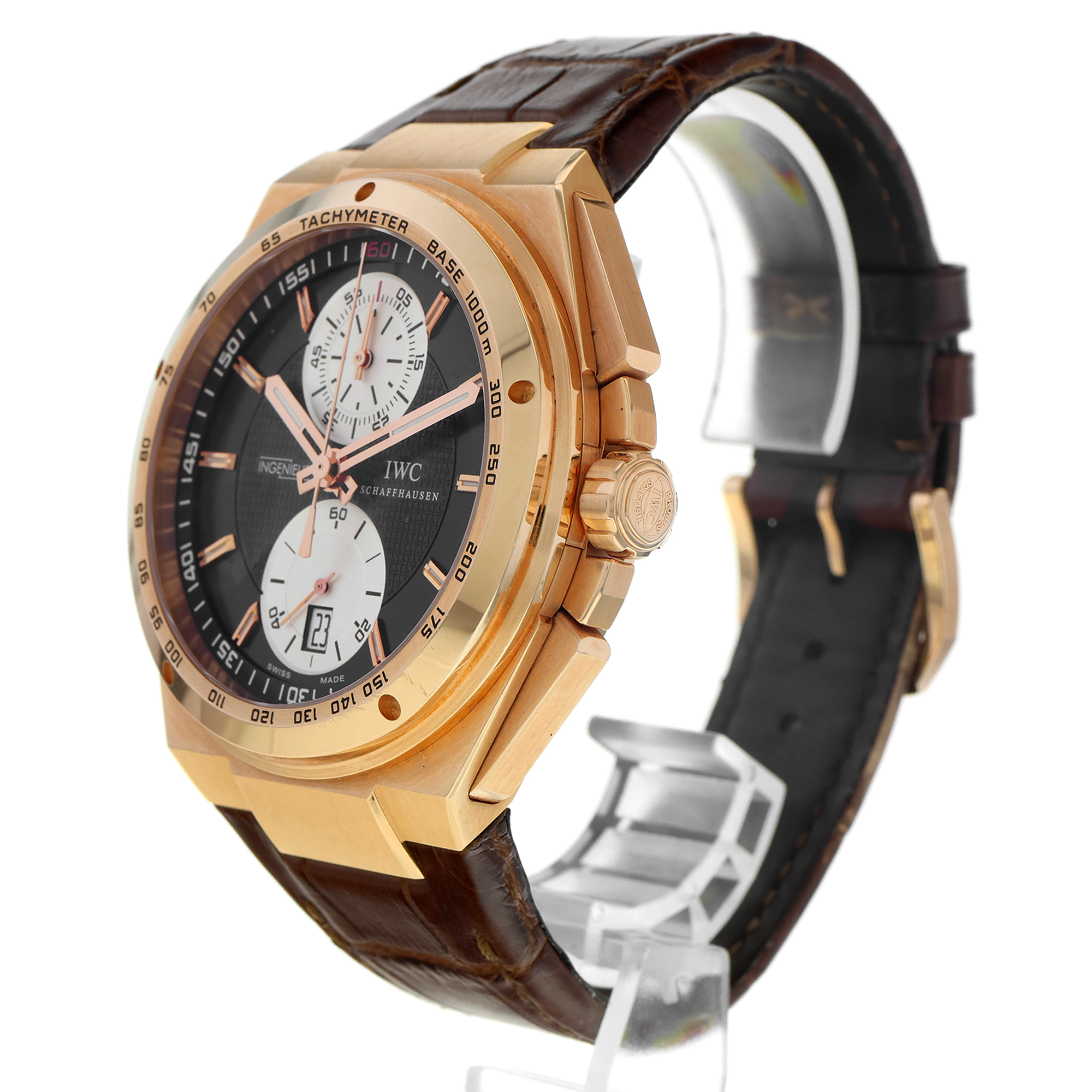 IWC Big Ingenieur Chronograph 45mm IW378402 18K rose gold skeleton back MINT thumbnail 4