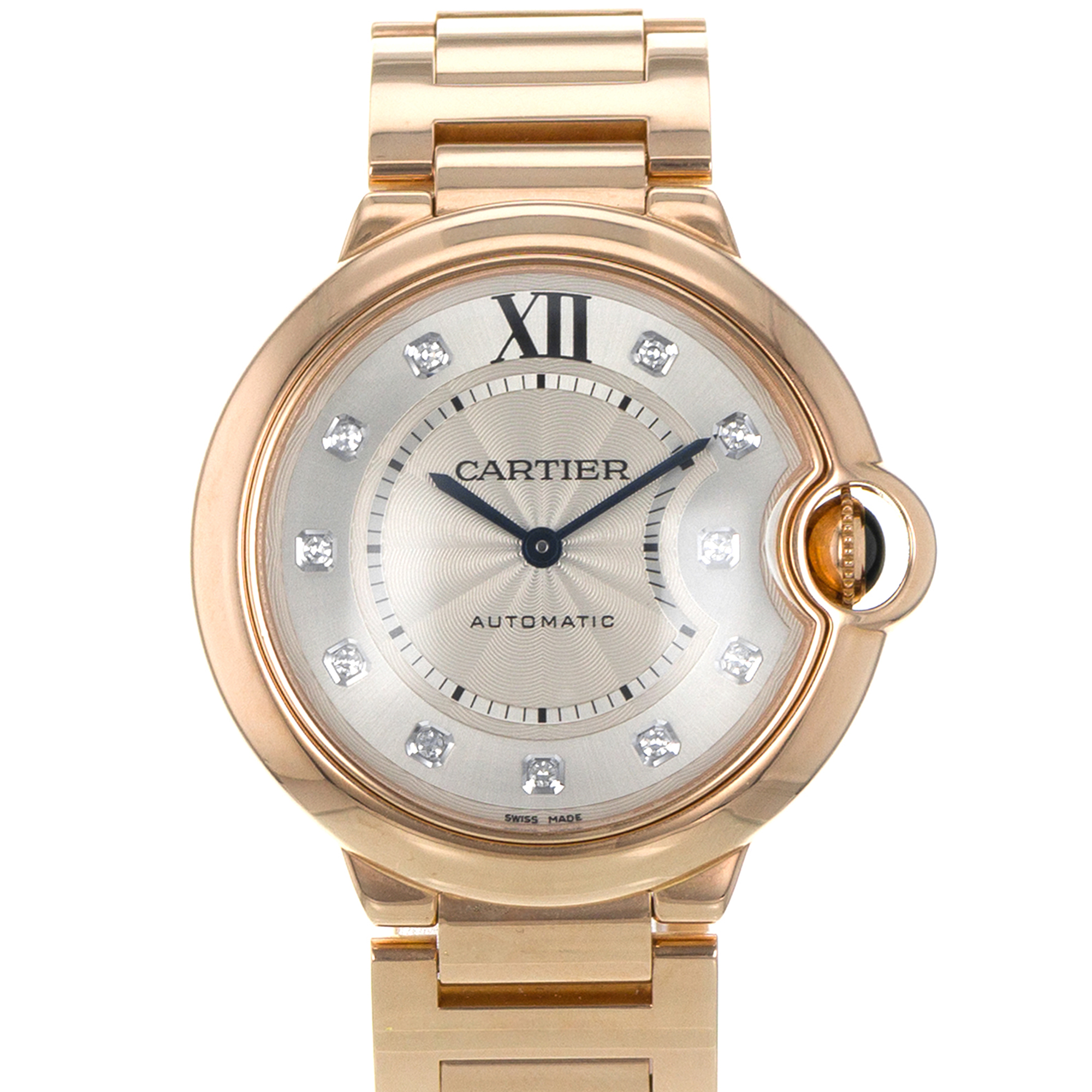 Cartier Ballon Bleu 36mm WE902026 3003 Factory Diamonds 18k Rose Gold Papers thumbnail 1
