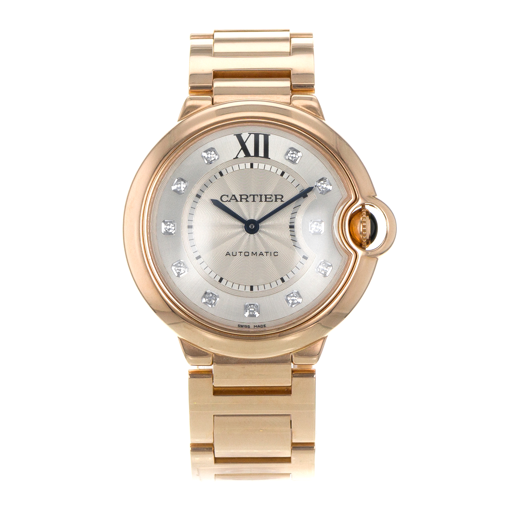 Cartier Ballon Bleu 36mm WE902026 3003 Factory Diamonds 18k Rose Gold Papers thumbnail 2