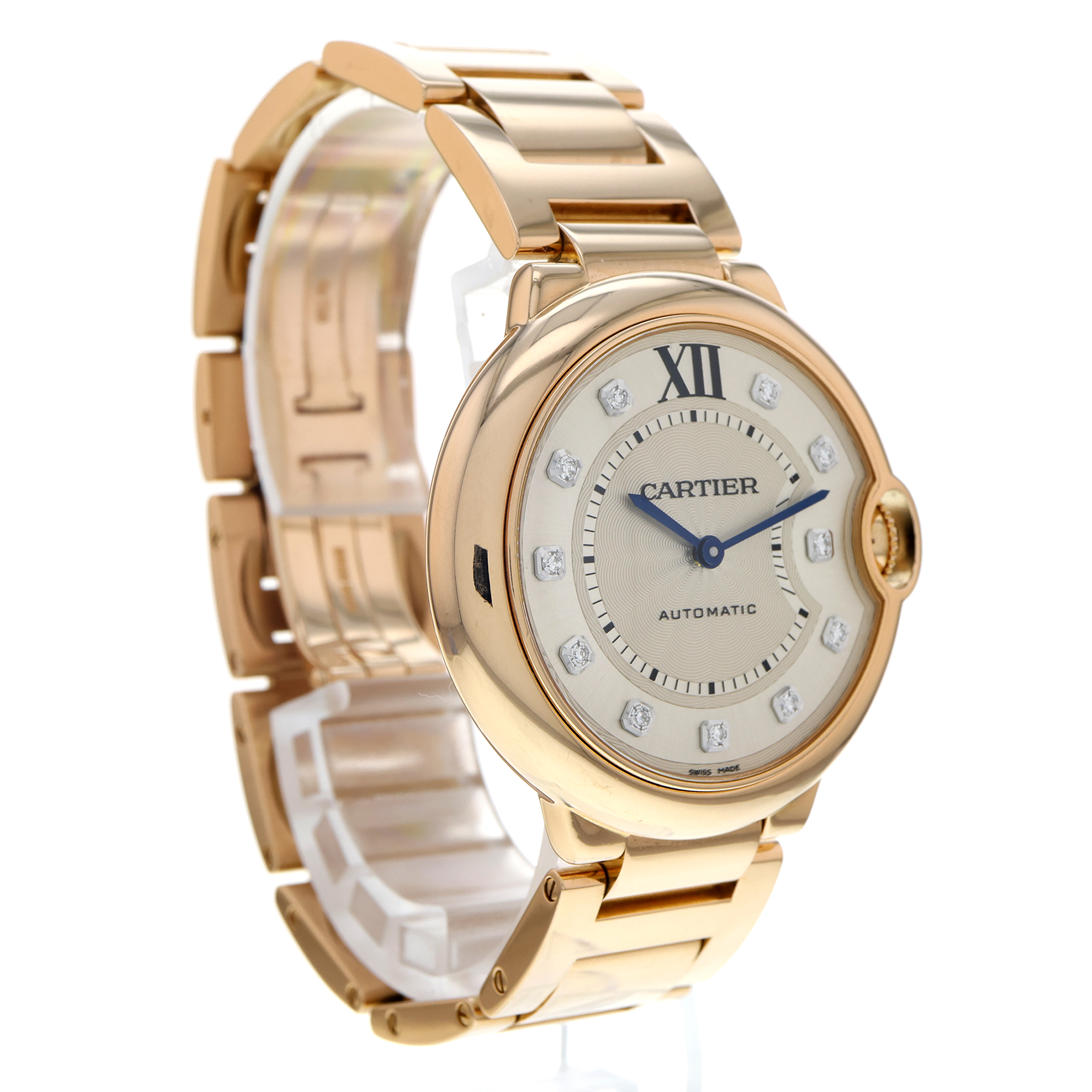 Cartier Ballon Bleu 36mm WE902026 3003 Factory Diamonds 18k Rose Gold Papers thumbnail 5