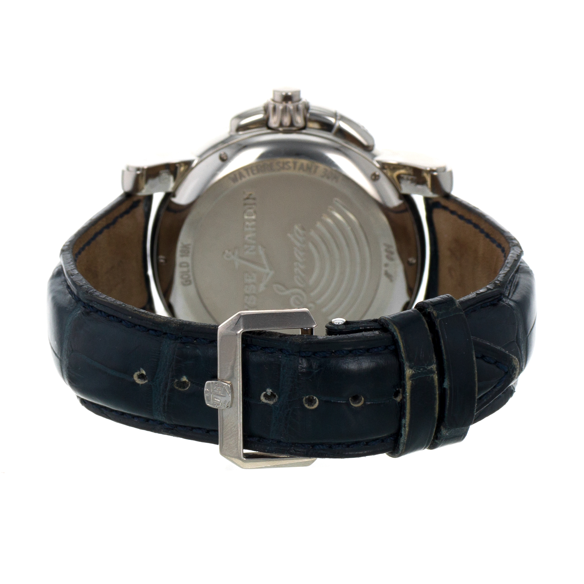 Ulysse Nardin Sonata 660-88 Cathedral Dual Time Alarm bleu dial 18K white gold thumbnail 7