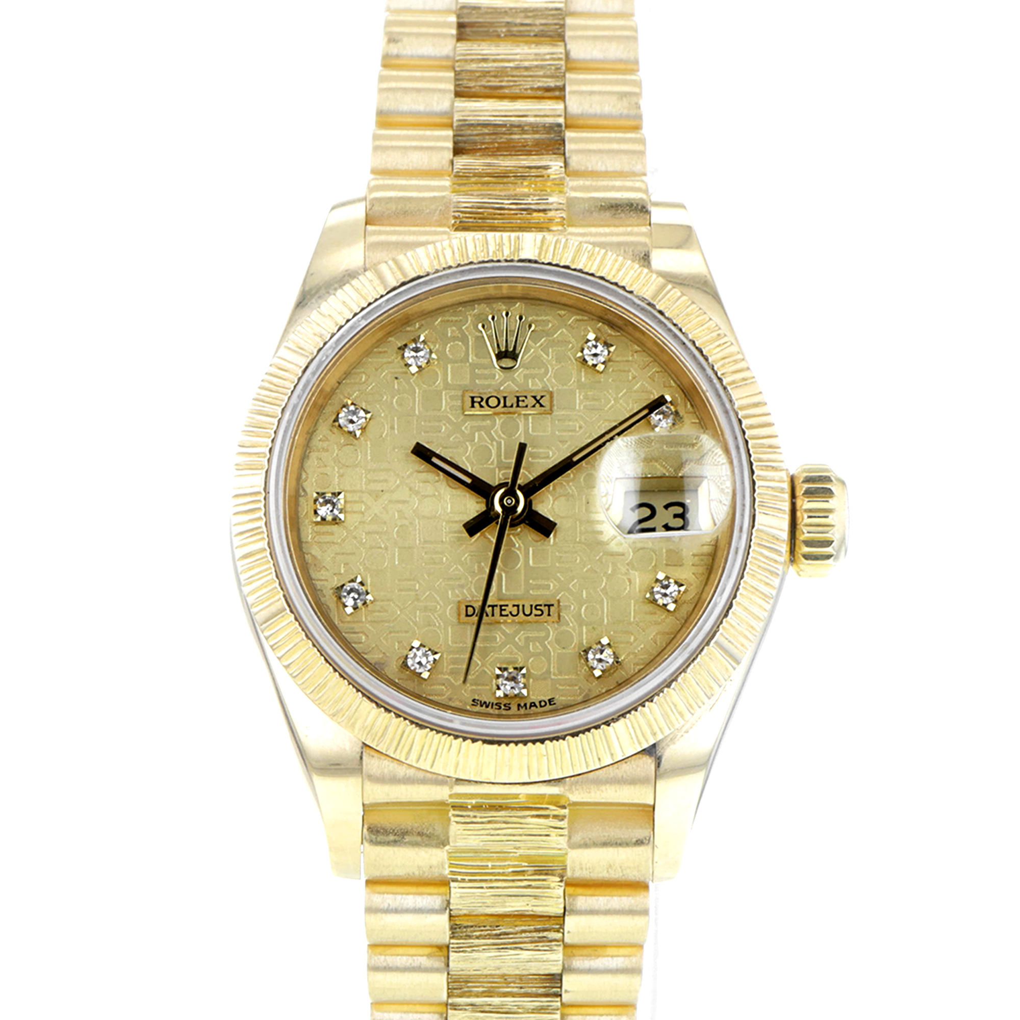 Rolex Datejust 26mm 69278 Bark finish Rare factory anniversary diamond dial MINT thumbnail 1