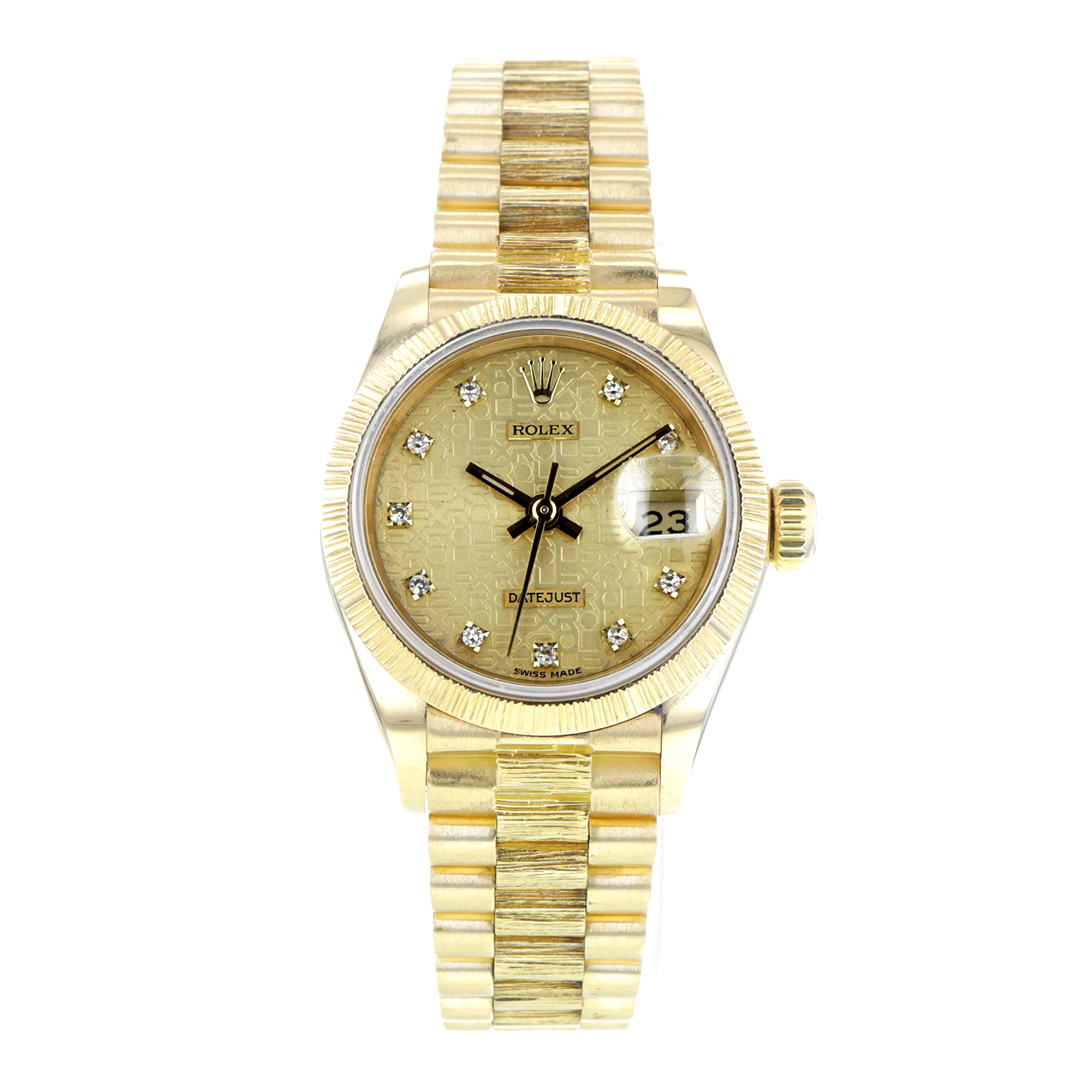 Rolex Datejust 26mm 69278 Bark finish Rare factory anniversary diamond dial MINT thumbnail 2