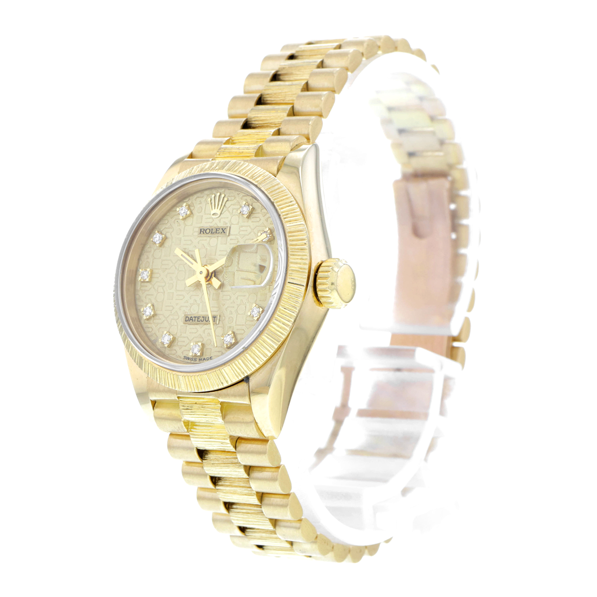 Rolex Datejust 26mm 69278 Bark finish Rare factory anniversary diamond dial MINT thumbnail 3