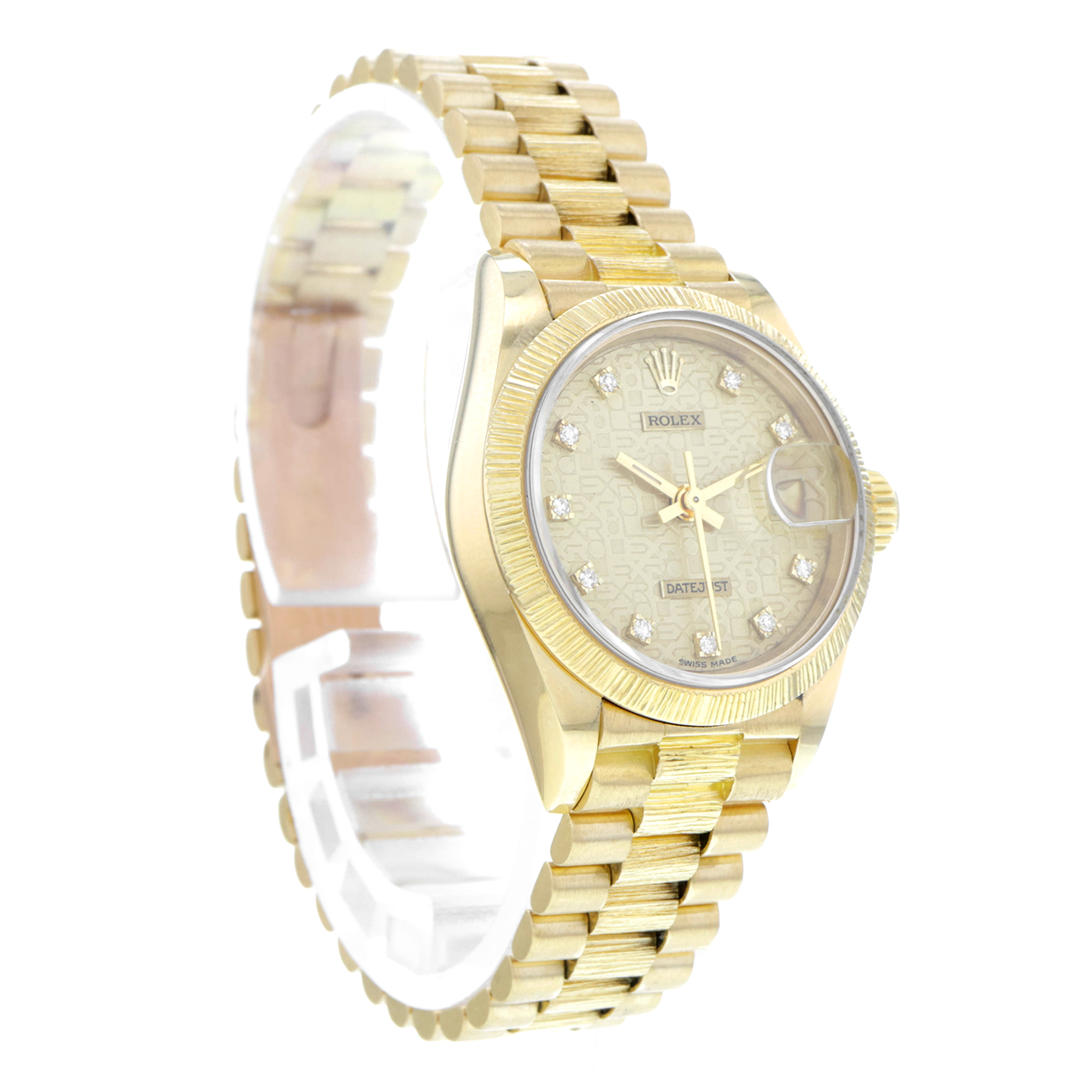 Rolex Datejust 26mm 69278 Bark finish Rare factory anniversary diamond dial MINT thumbnail 5
