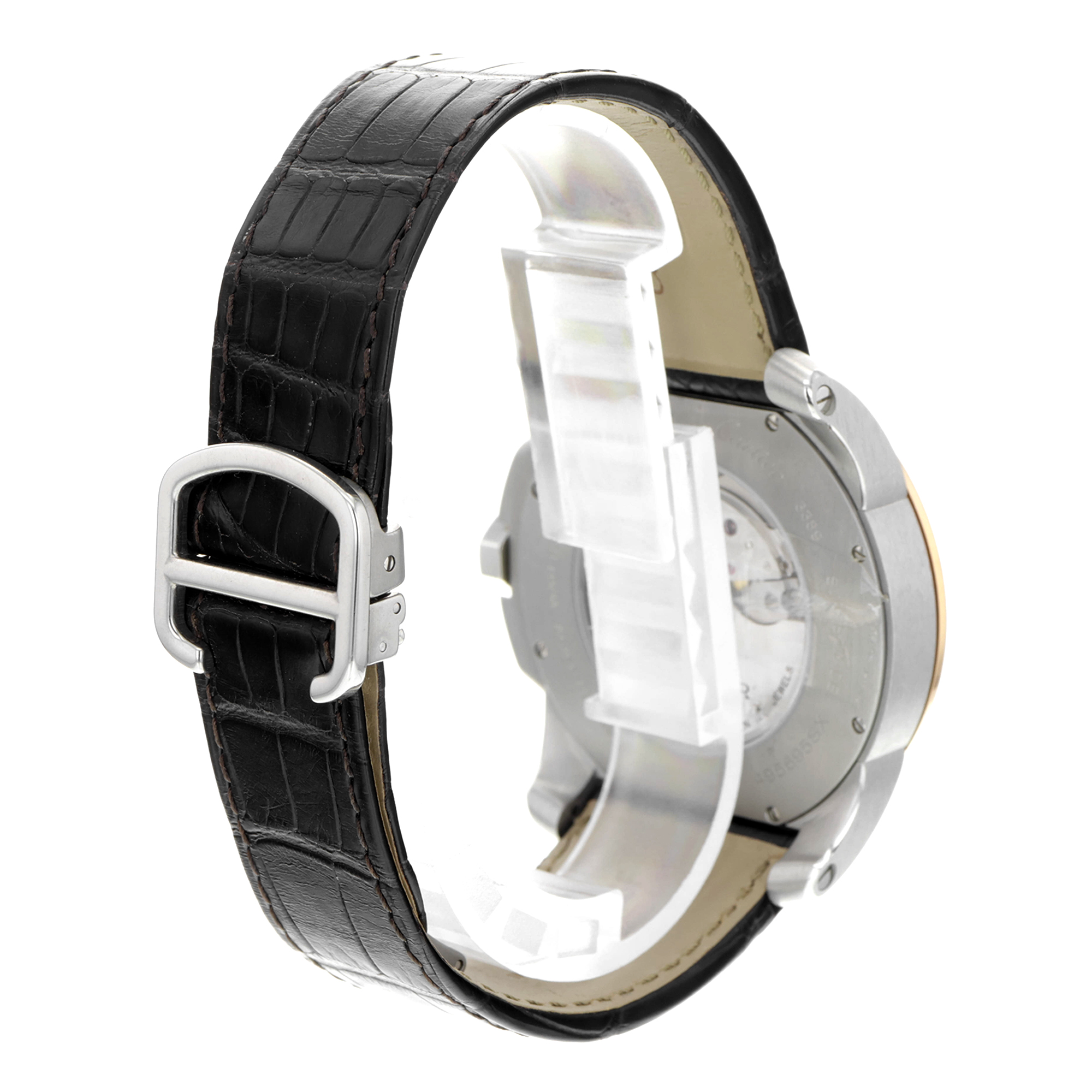 Cartier Calibre de Cartier W7100051 3389 Brown Steel 18k Rose Gold Leather Strap thumbnail 4