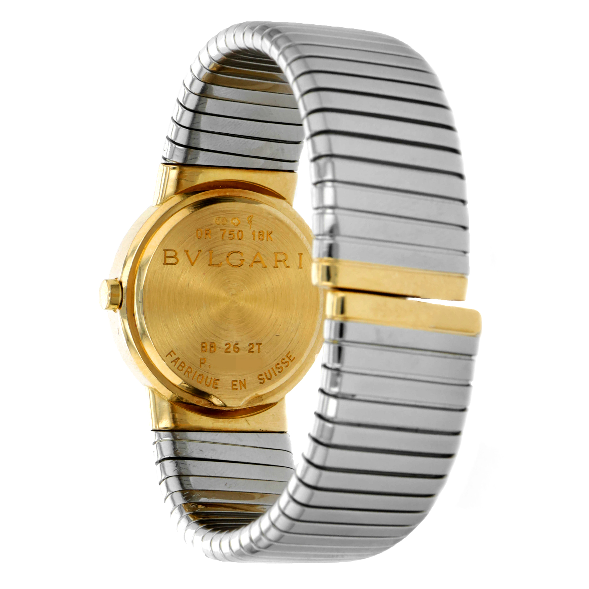 Bulgari Tubogas BB262T Black Dial Steel & 18k Yellow Gold Quartz Womens thumbnail 6