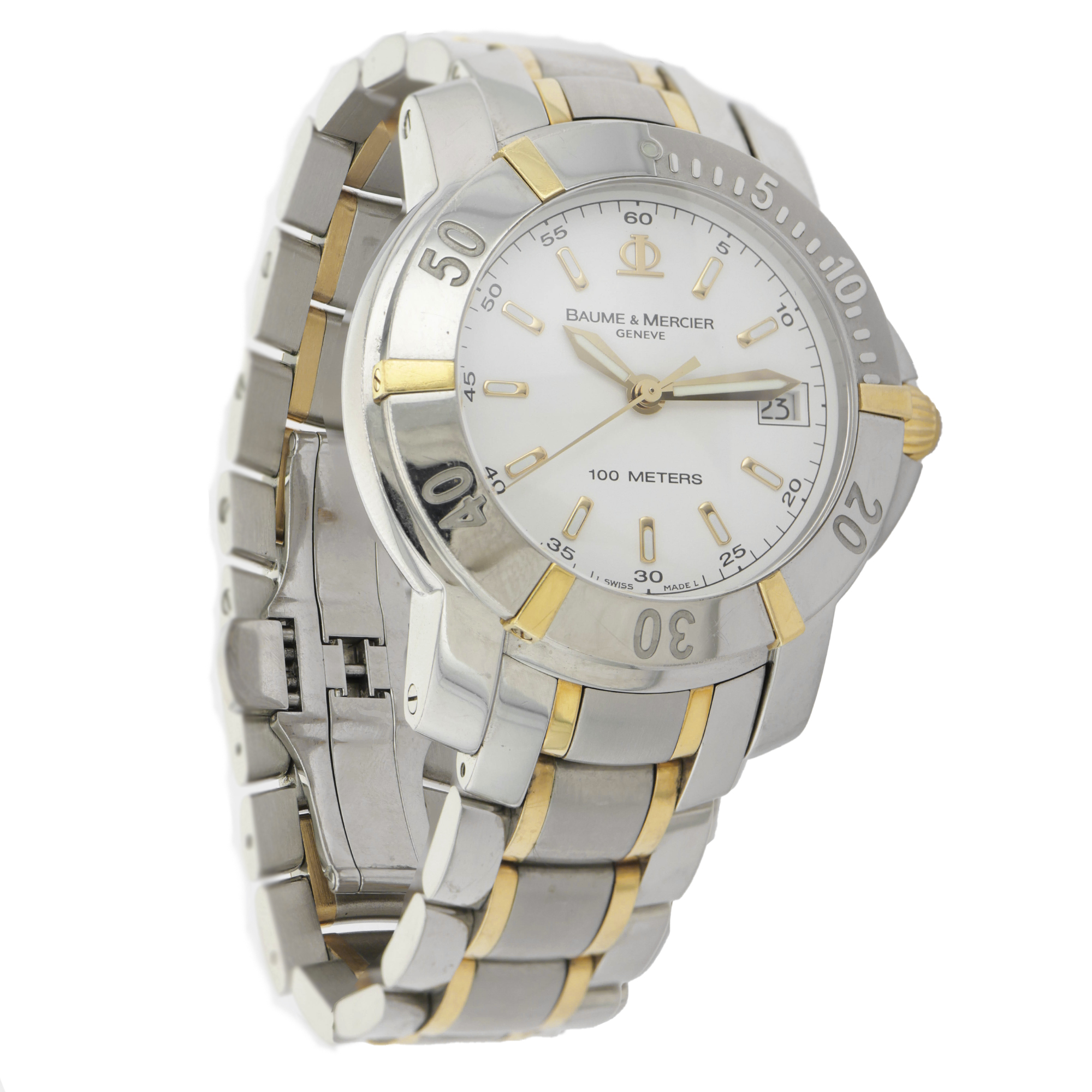 Baume & Mercier Capeland Diver 65423 36mm Steel & 18K Yellow Gold Quartz thumbnail 5