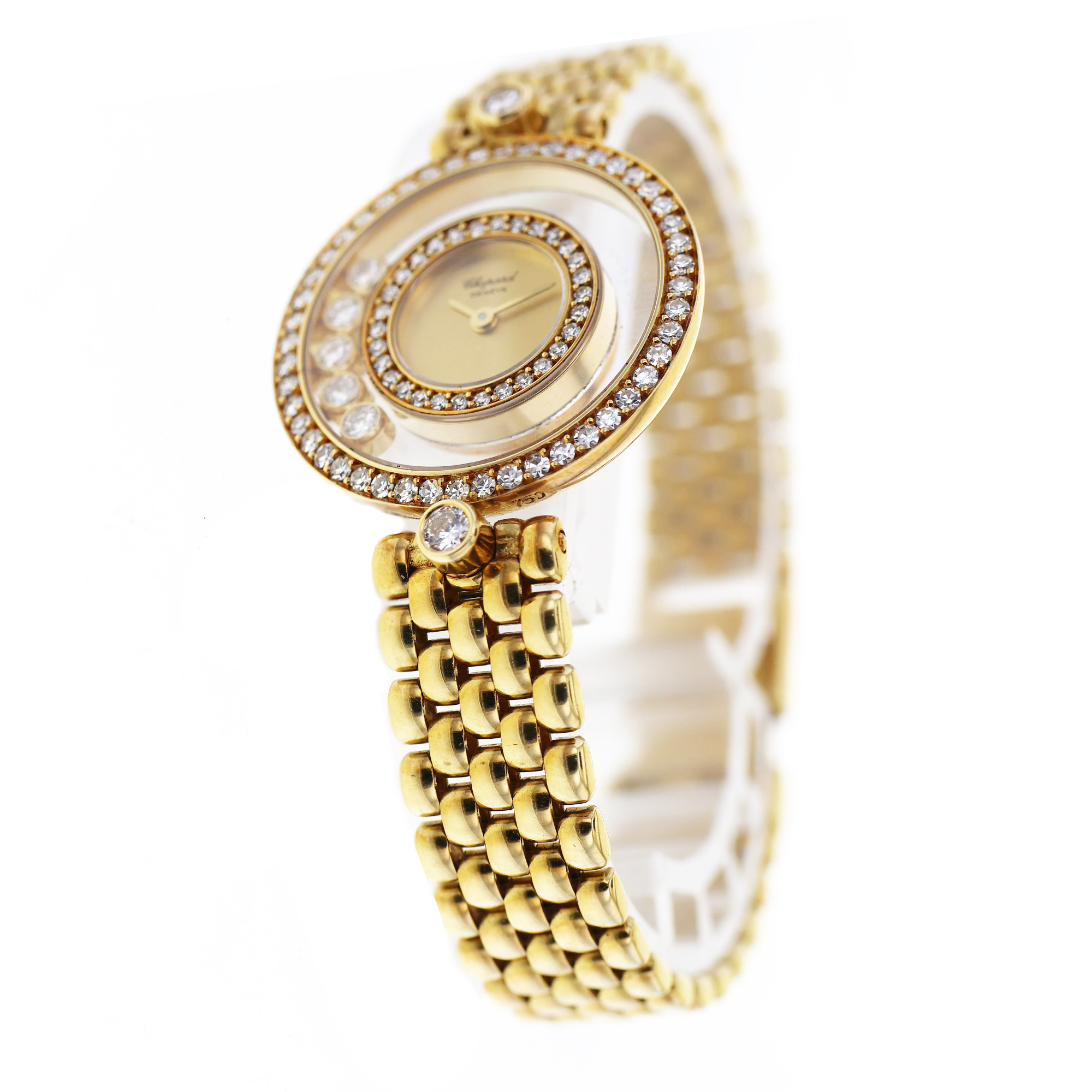 Chopard Happy Diamonds 20/3957 24mm 18K Yellow Gold Quartz thumbnail 4