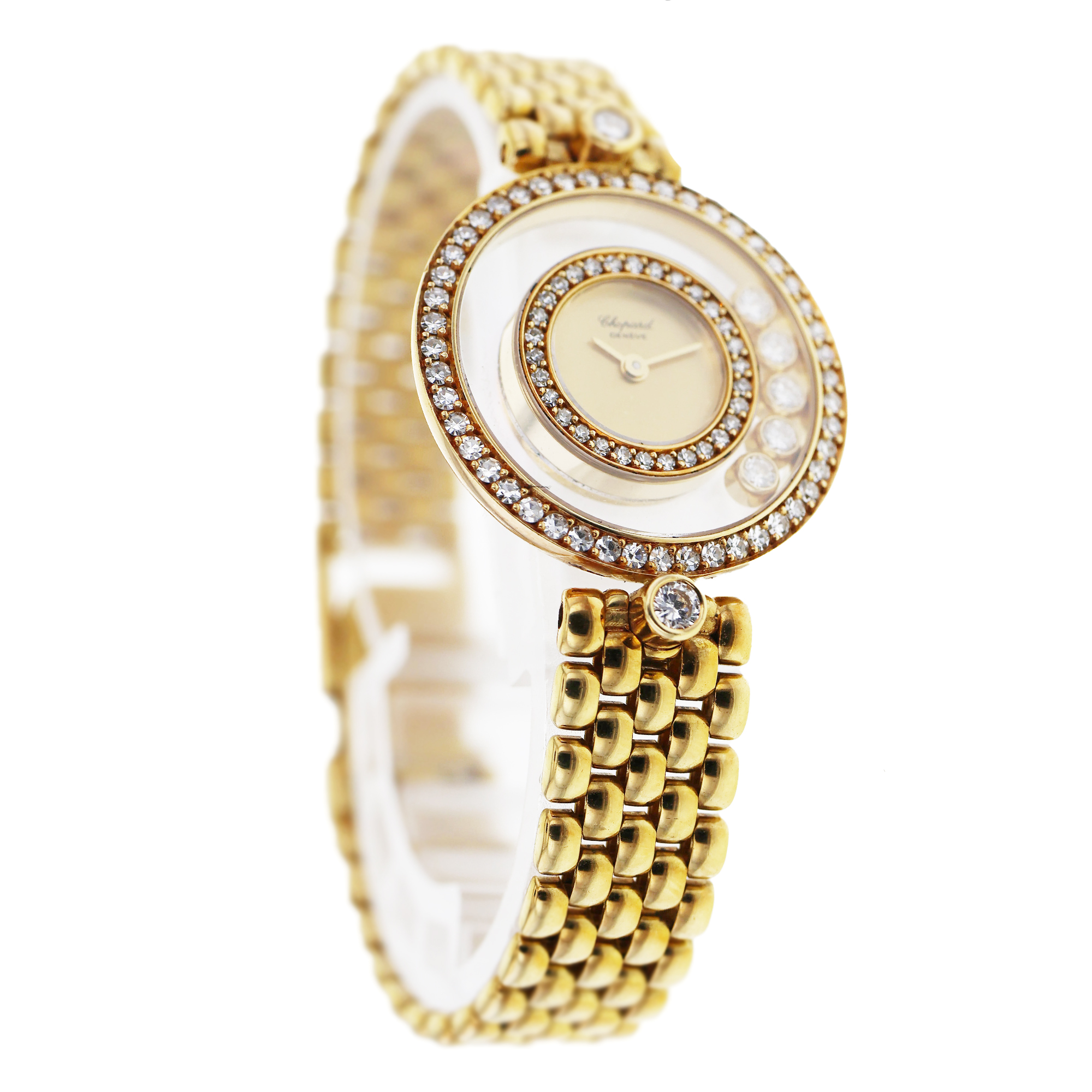 Chopard Happy Diamonds 20/3957 24mm 18K Yellow Gold Quartz thumbnail 6