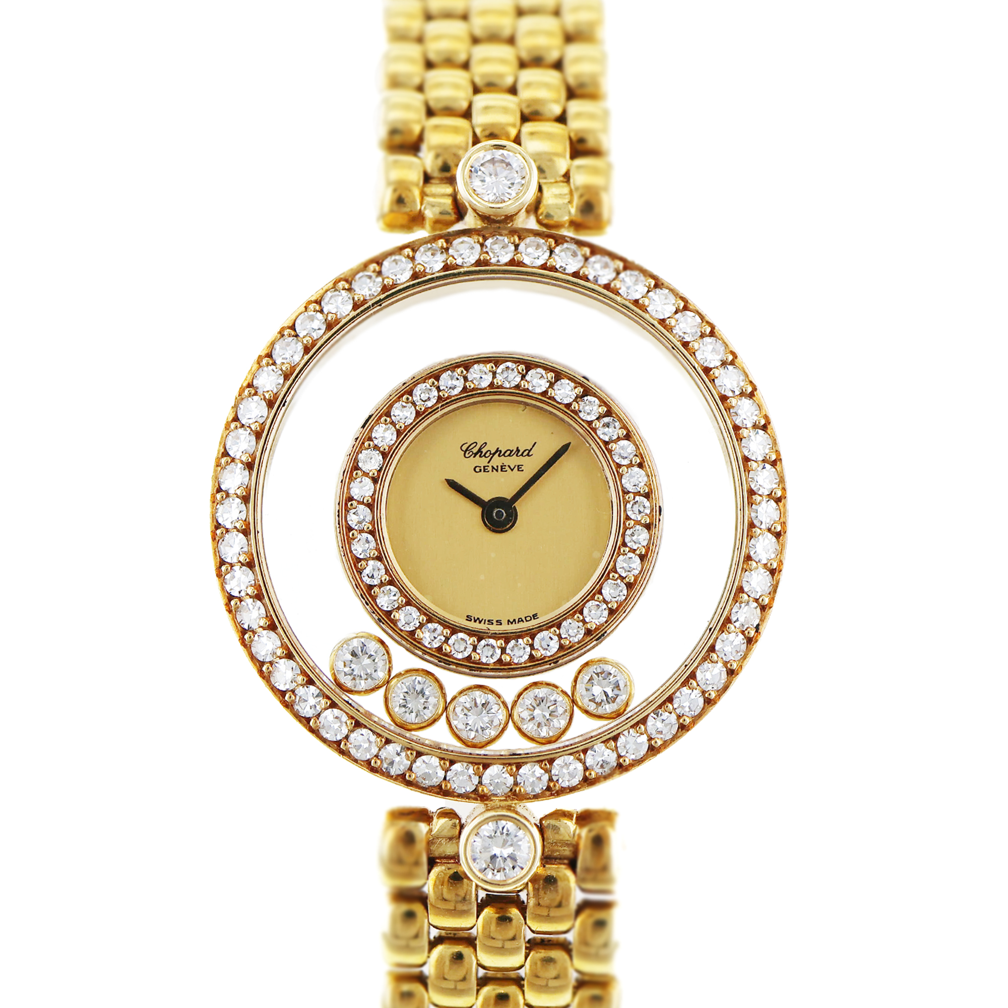 Chopard Happy Diamonds 20/3957 24mm 18K Yellow Gold Quartz thumbnail 1