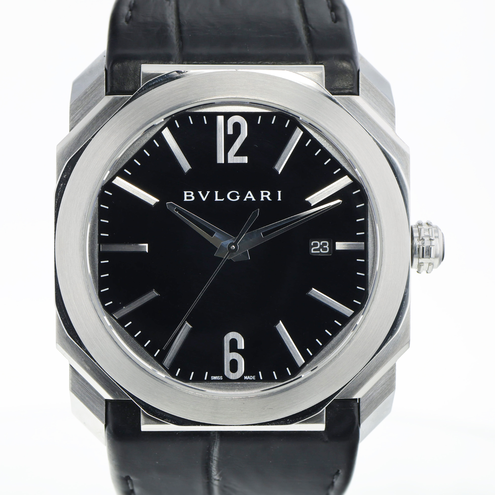 Bvlgari Octo BG041S 41mm Black Dial Stainless Steel Display Back Automatic Mens thumbnail 1