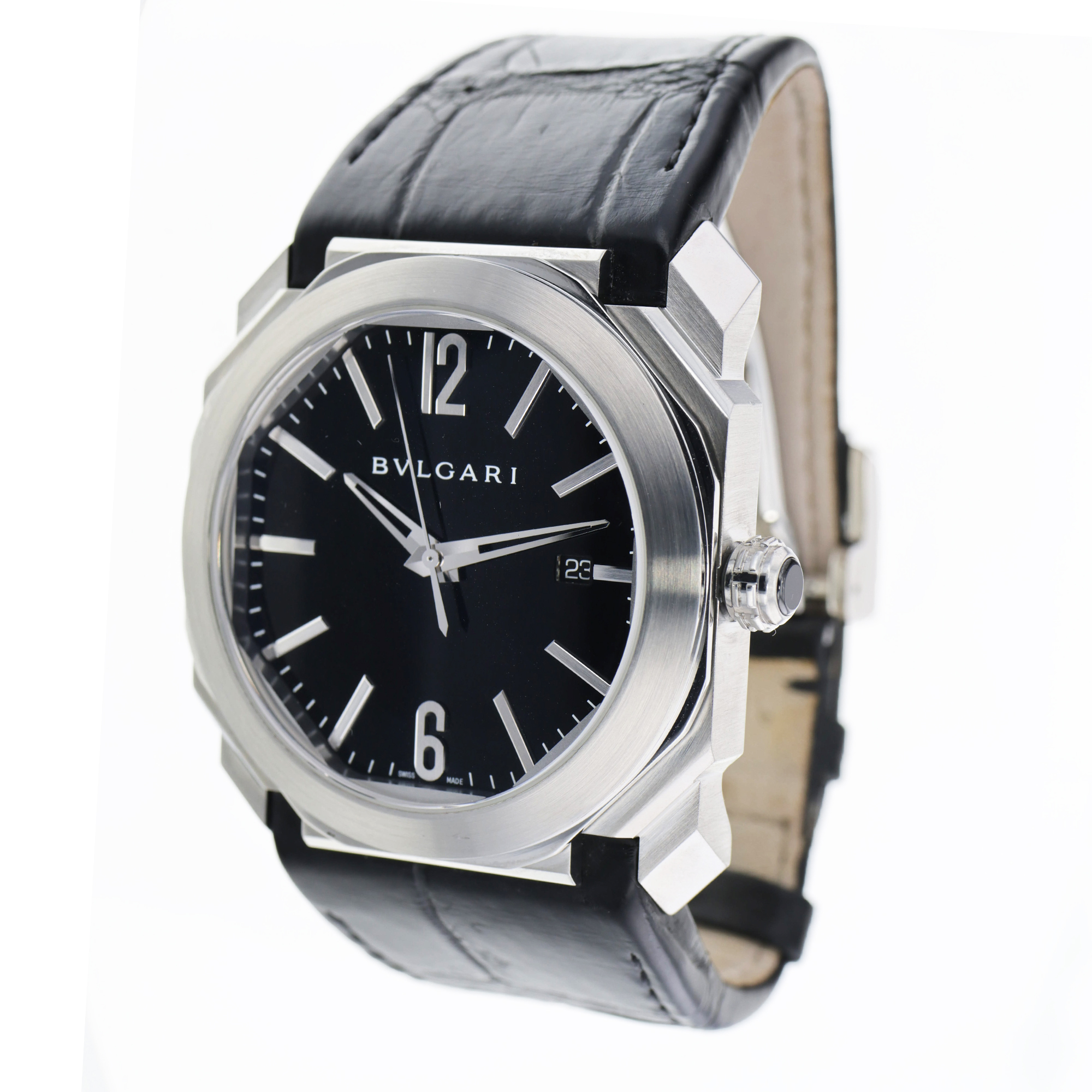 Bvlgari Octo BG041S 41mm Black Dial Stainless Steel Display Back Automatic Mens thumbnail 3