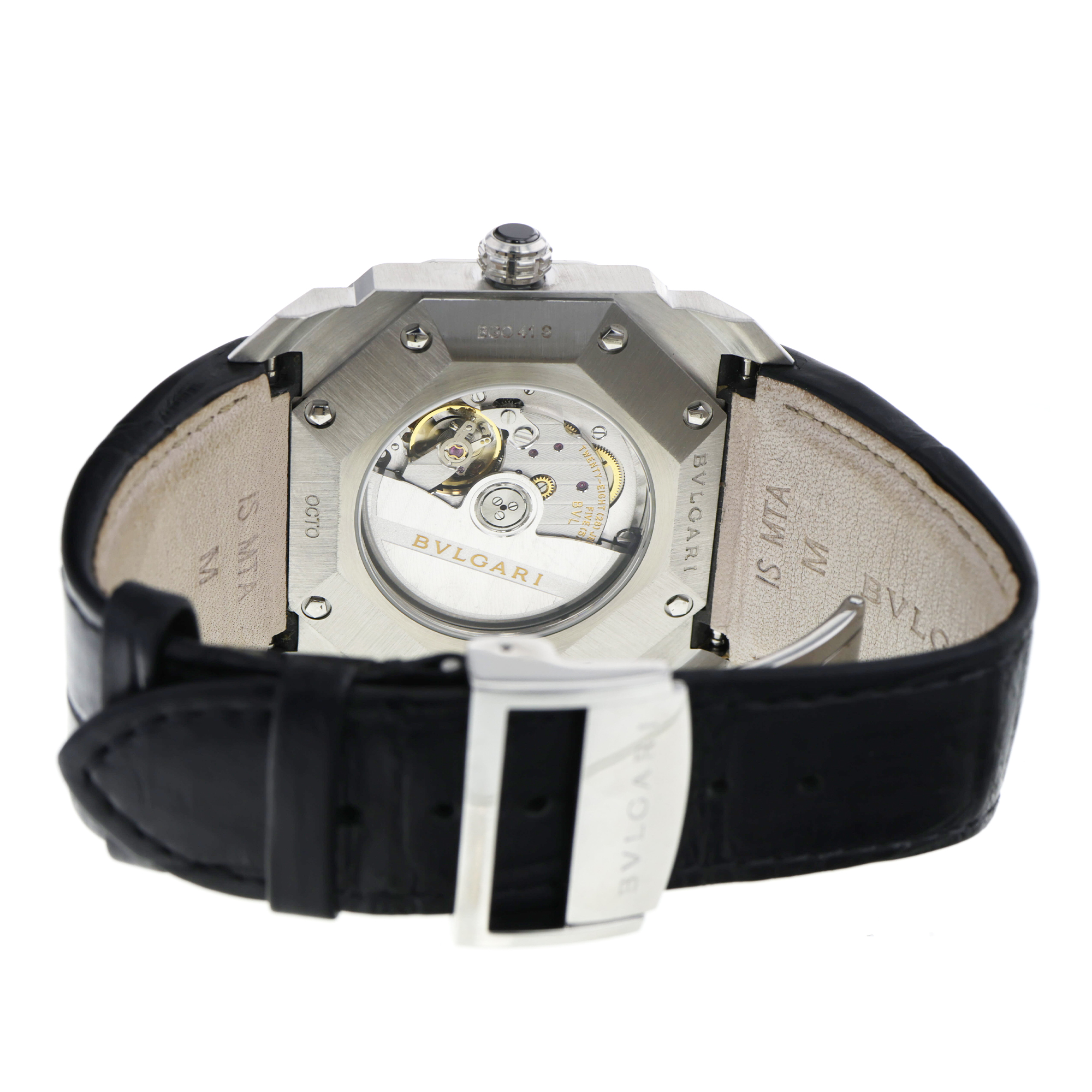 Bvlgari Octo BG041S 41mm Black Dial Stainless Steel Display Back Automatic Mens thumbnail 4