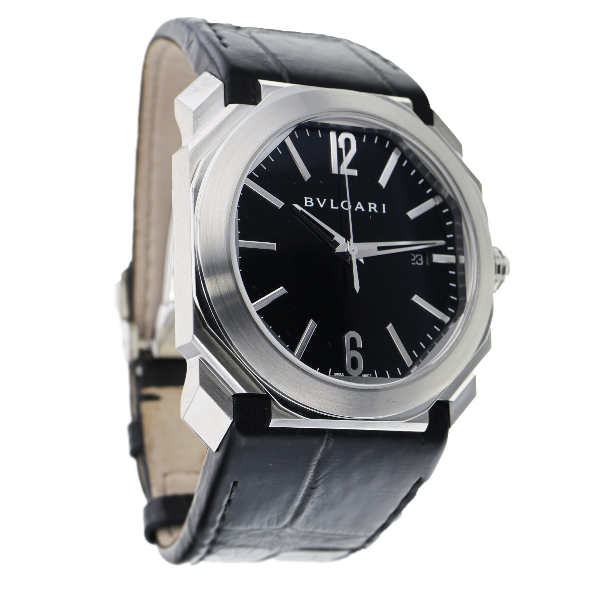 Bvlgari Octo BG041S 41mm Black Dial Stainless Steel Display Back Automatic Mens thumbnail 5