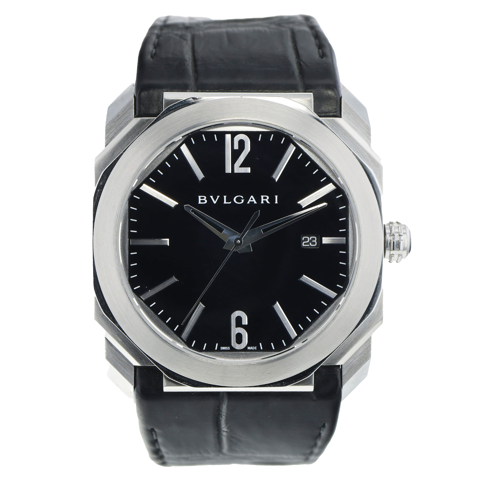 Bvlgari Octo BG041S 41mm Black Dial Stainless Steel Display Back Automatic Mens thumbnail 2