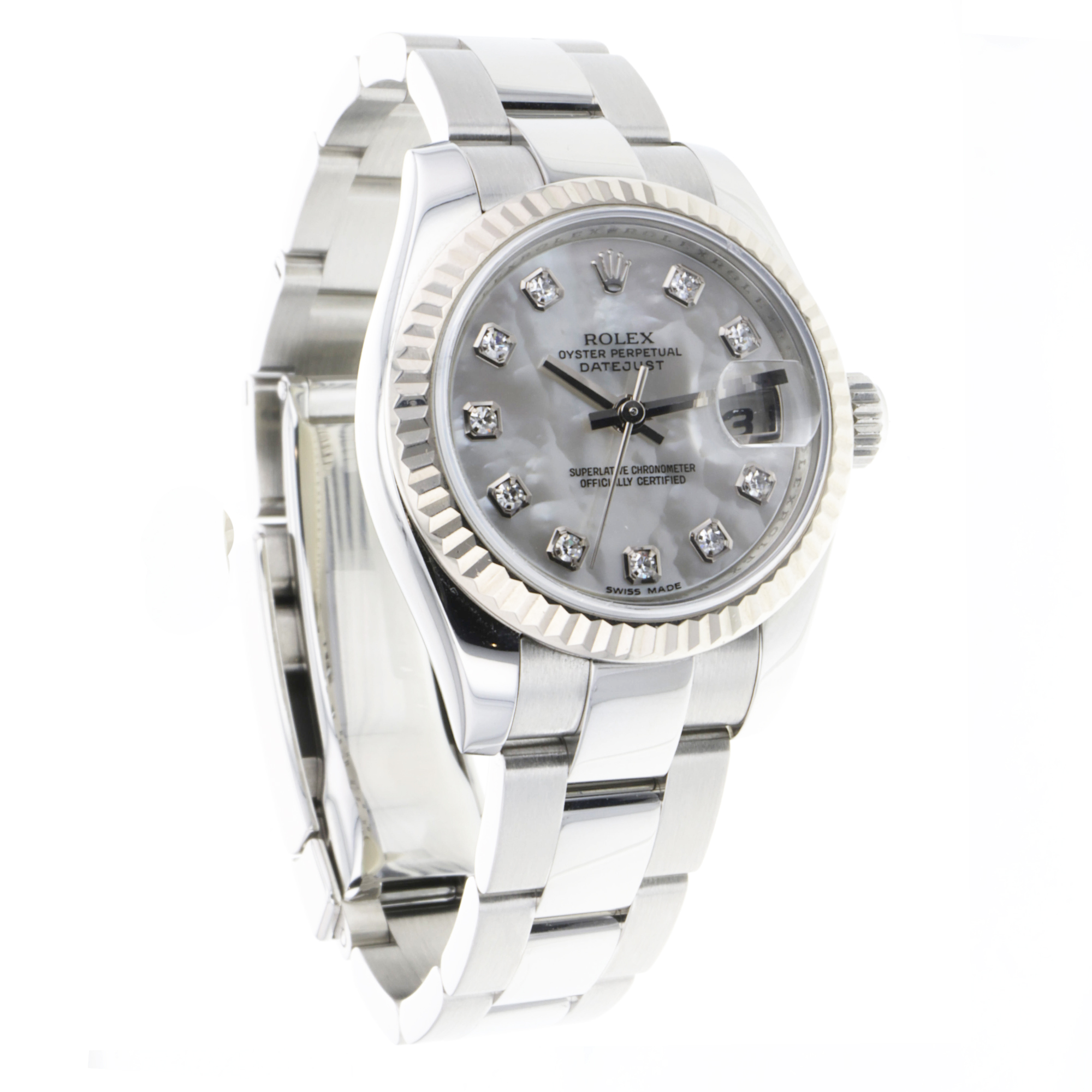 Rolex Datejust 26 179174 Factory Mother of Peal Diamond Steel Ladies Watch thumbnail 5
