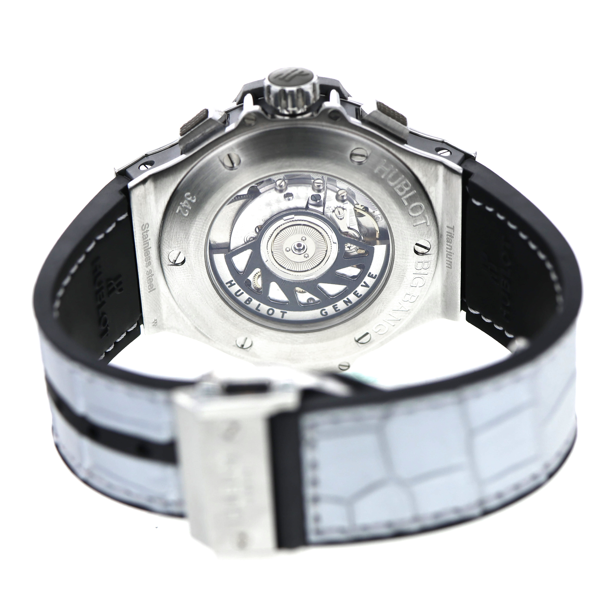 Hublot Big Bang 41mm 342.ST.5010.LR Titanium Chronograph clear back thumbnail 4