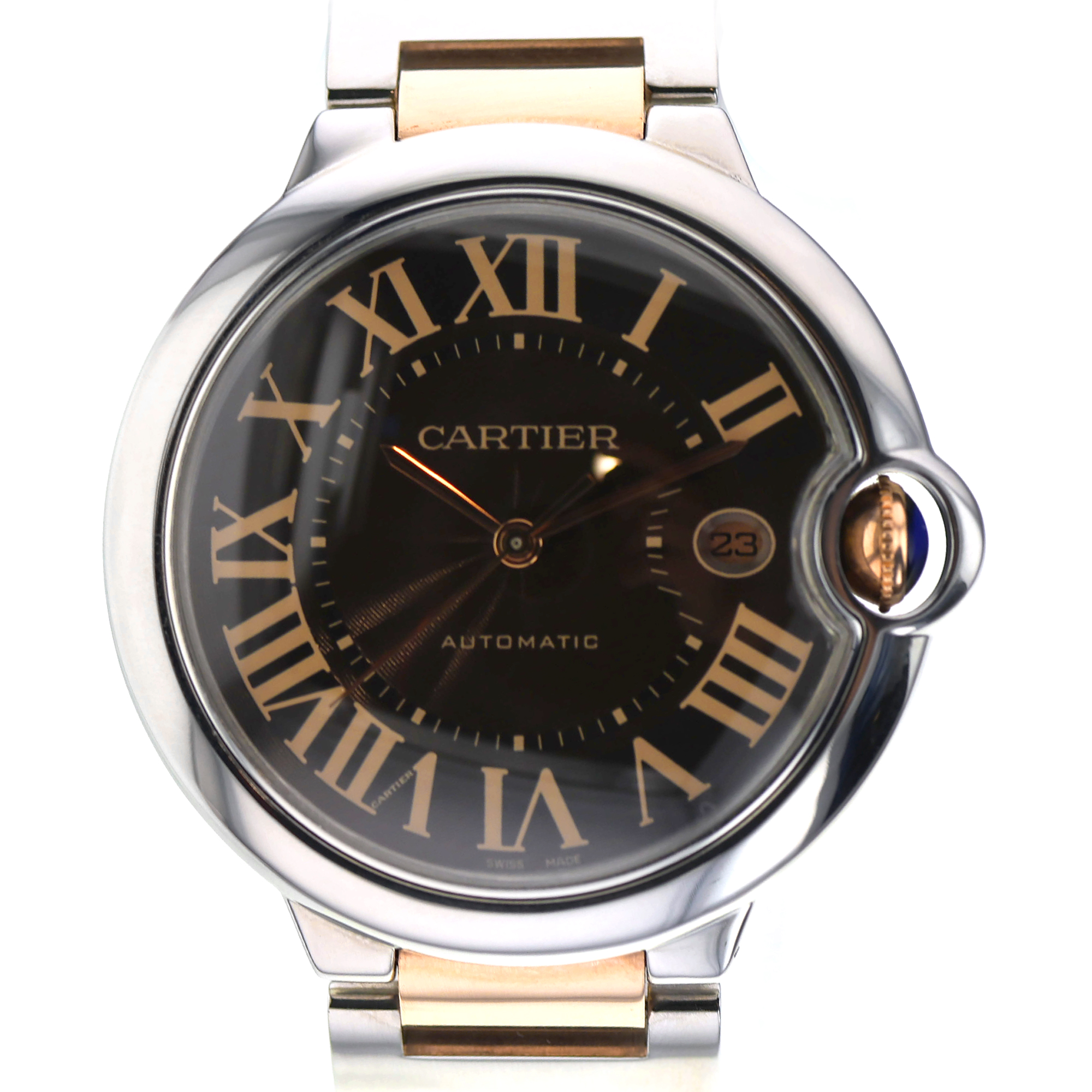 Cartier Ballon Bleu 42mm W6920032 3001 Brown 18k Rose Gold & Stainless Steel thumbnail 1