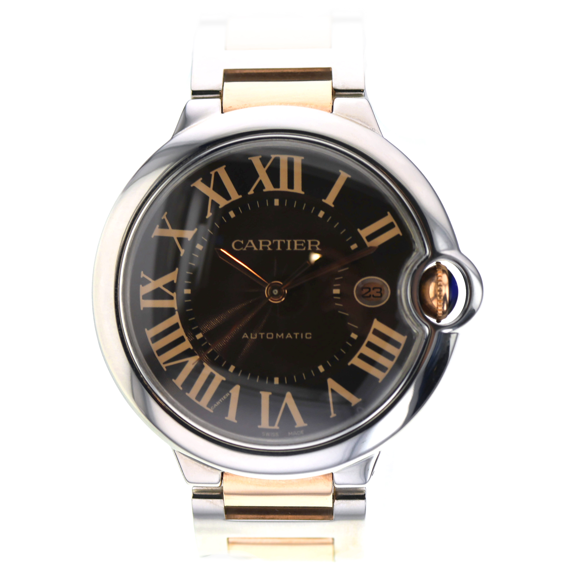 Cartier Ballon Bleu 42mm W6920032 3001 Brown 18k Rose Gold & Stainless Steel thumbnail 2