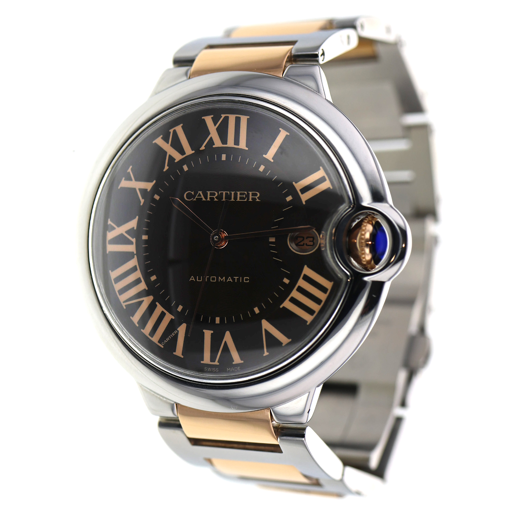 Cartier Ballon Bleu 42mm W6920032 3001 Brown 18k Rose Gold & Stainless Steel thumbnail 3