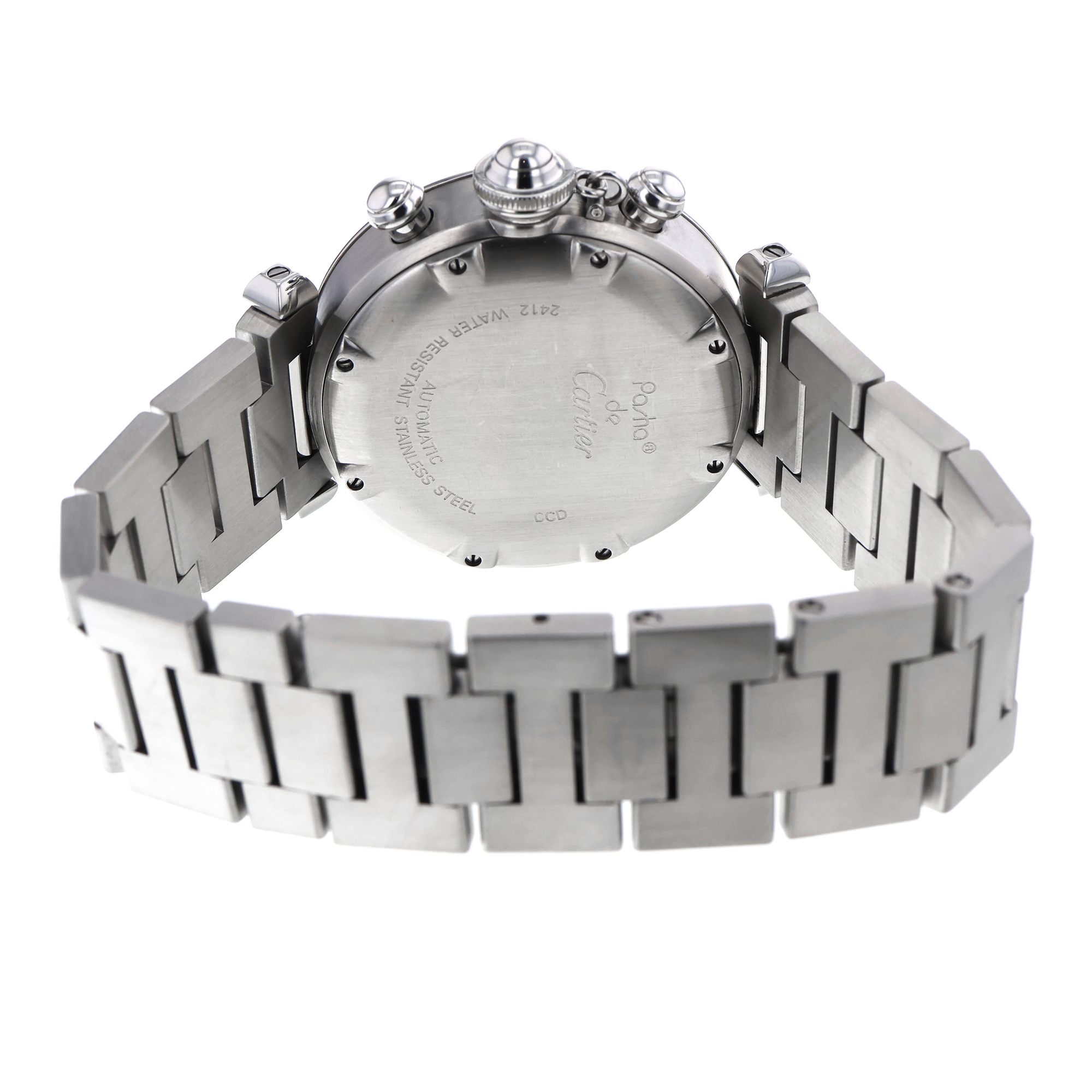 Cartier Pasha C W31048M7 2412 36mm Chronograph Steel Automatic Mens Watch thumbnail 4