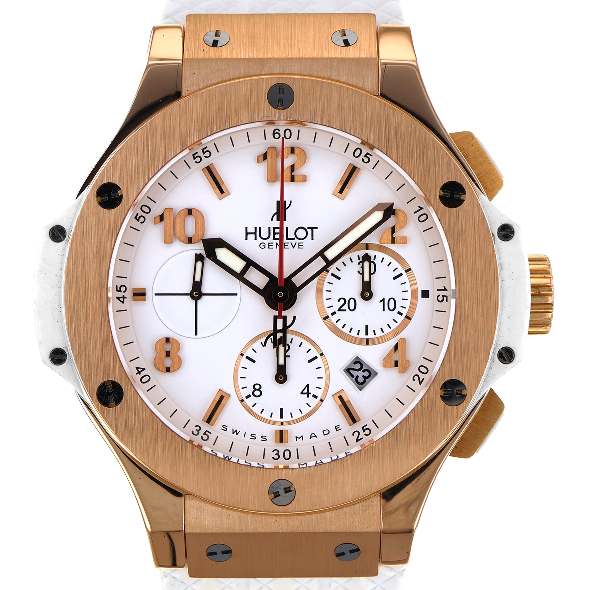 Hublot Big Bang 301.PE.2180.RW 44mm rose gold skeleton back white chronograph thumbnail 1