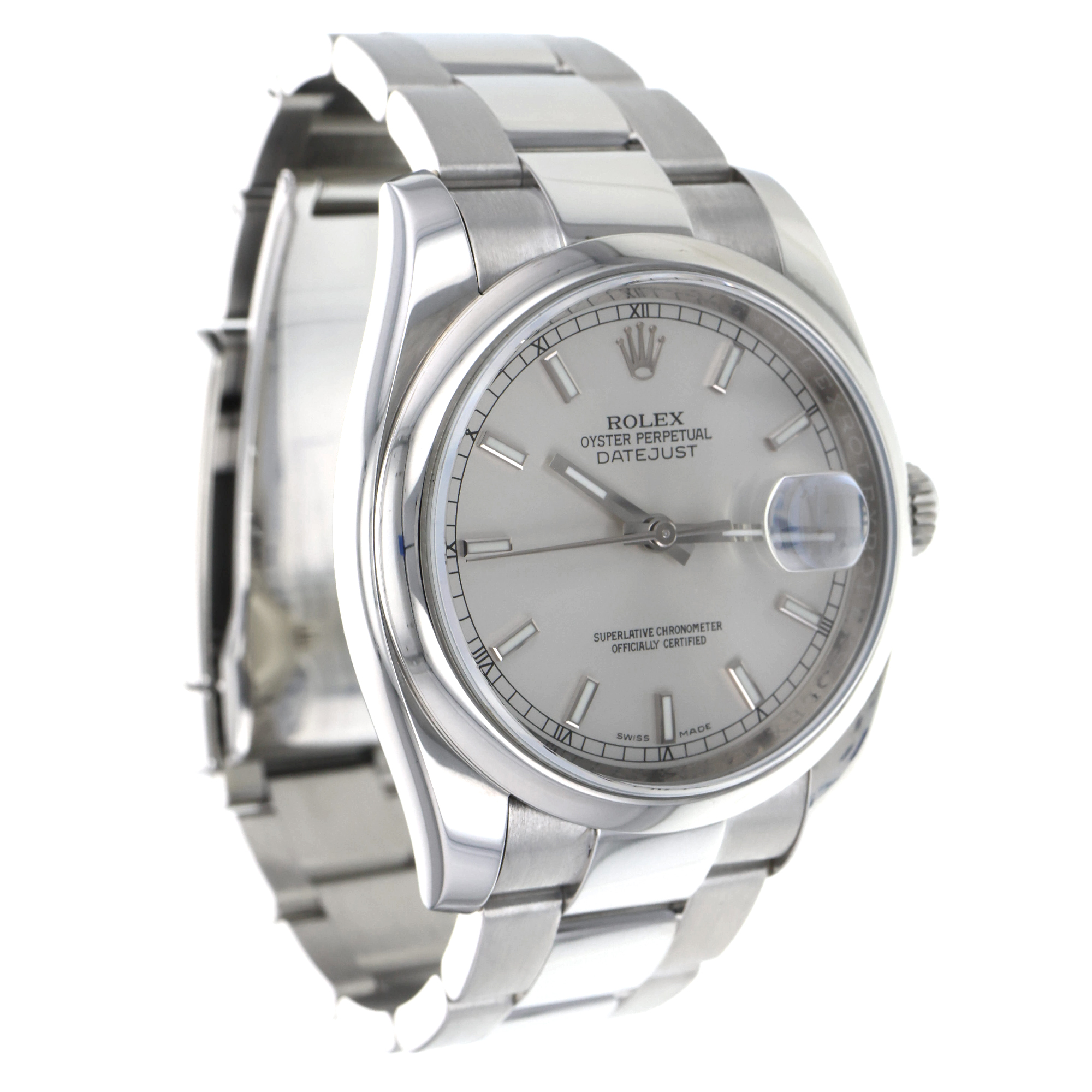 Rolex Datejust 36 116200 Silver Stainless Steel Smooth Oyster Mens Watch thumbnail 5