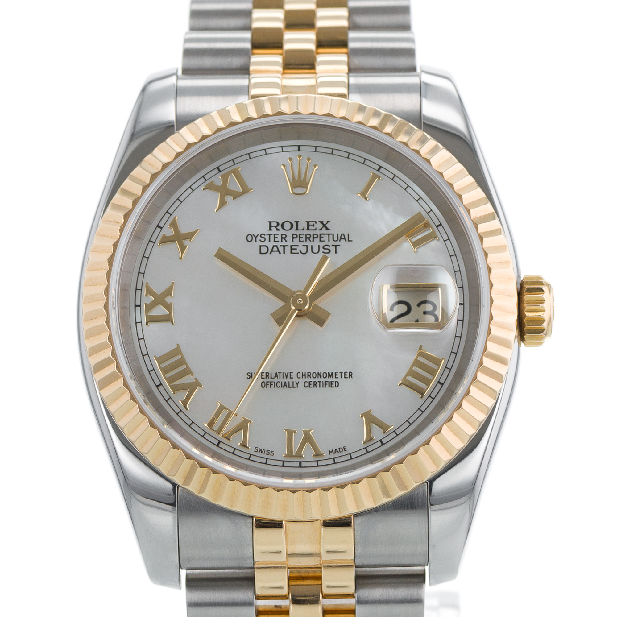 Rolex Datejust 36 116233 Mother of Pearl Steel & 18k Yellow Gold D Serial thumbnail 1