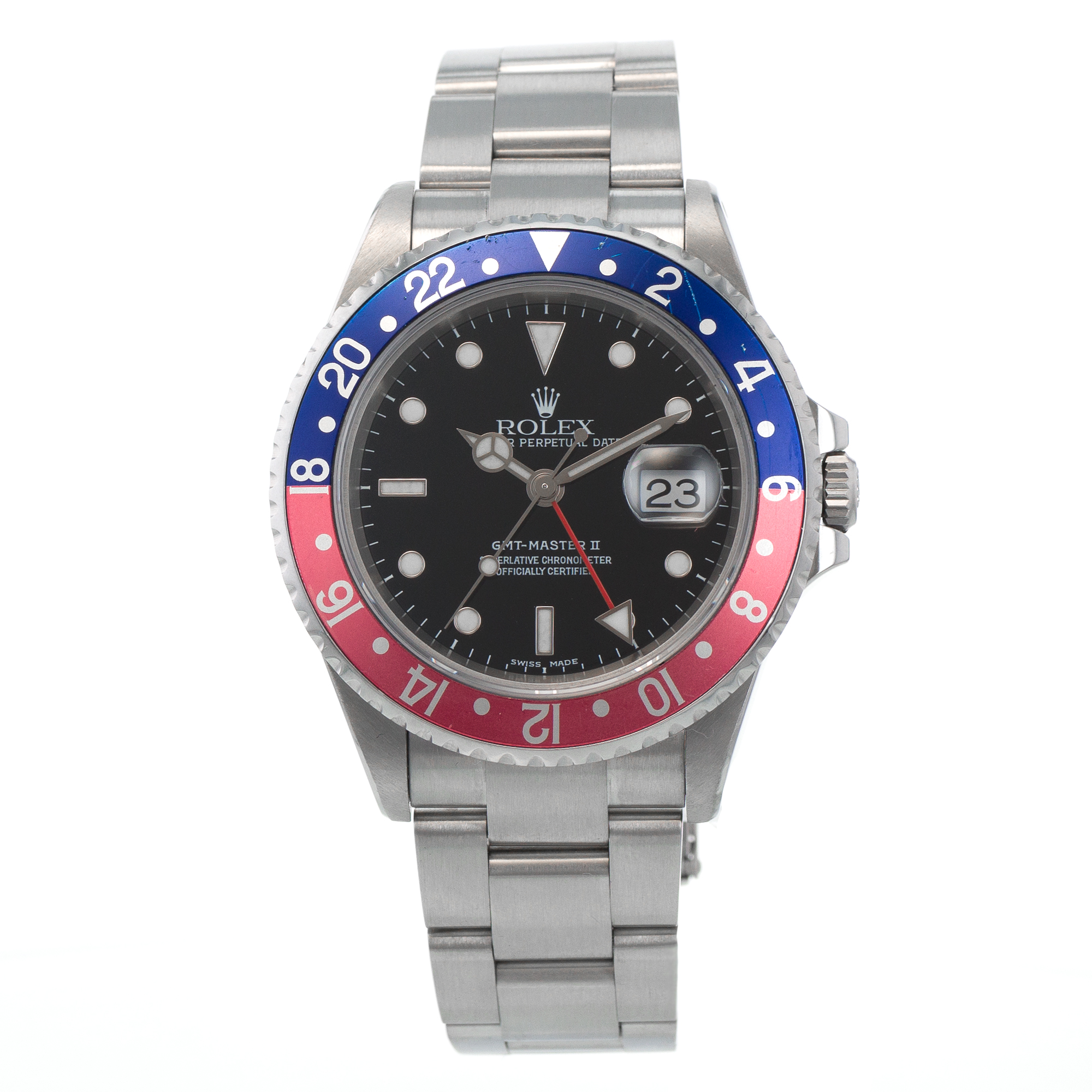 Rolex GMT-Master II 16710 Pepsi Blue Red Steel Oyster Automatic Mens Watch thumbnail 2