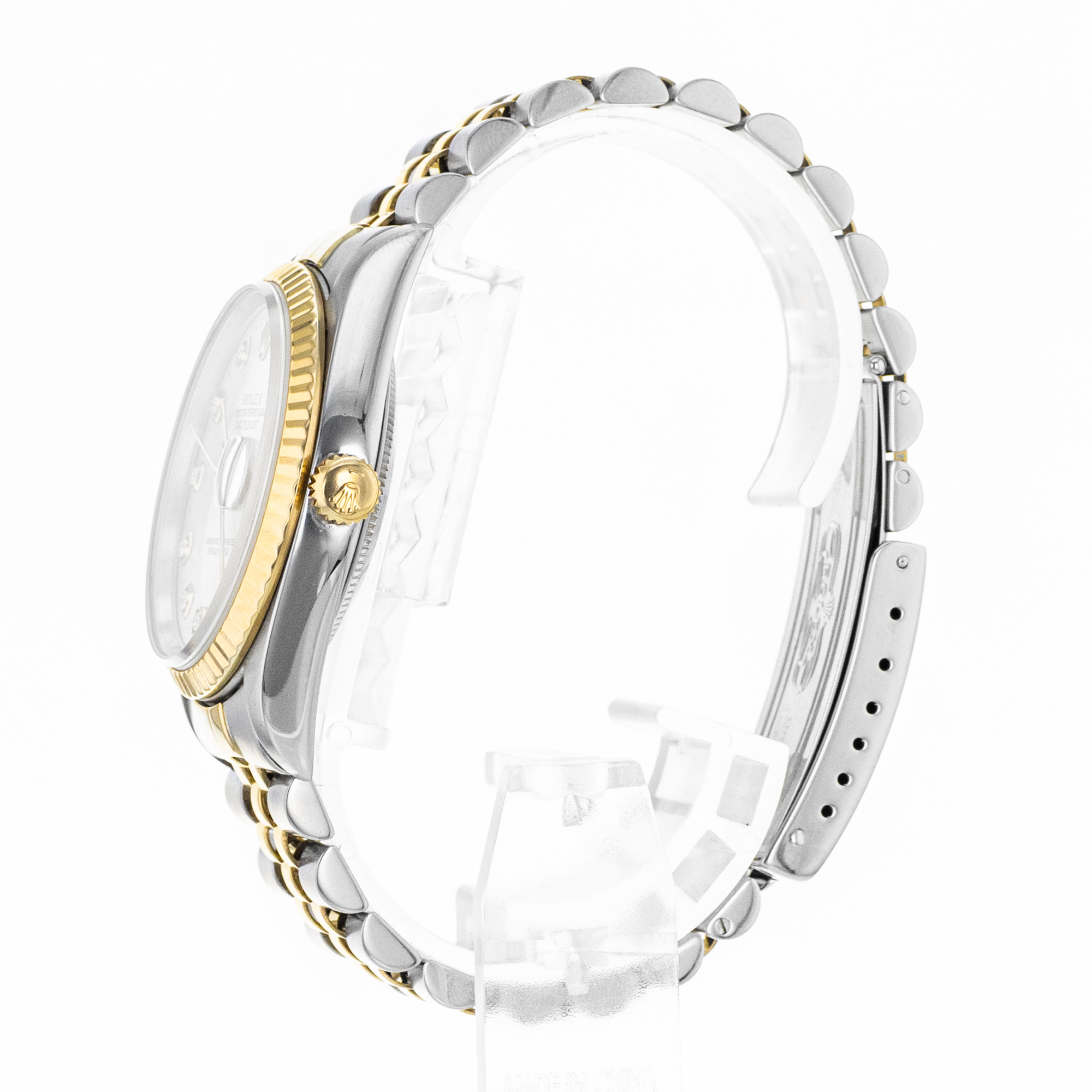 Rolex Datejust 36 16233 Factory Silver Diamond Steel Yellow Gold Mens Watch thumbnail 5
