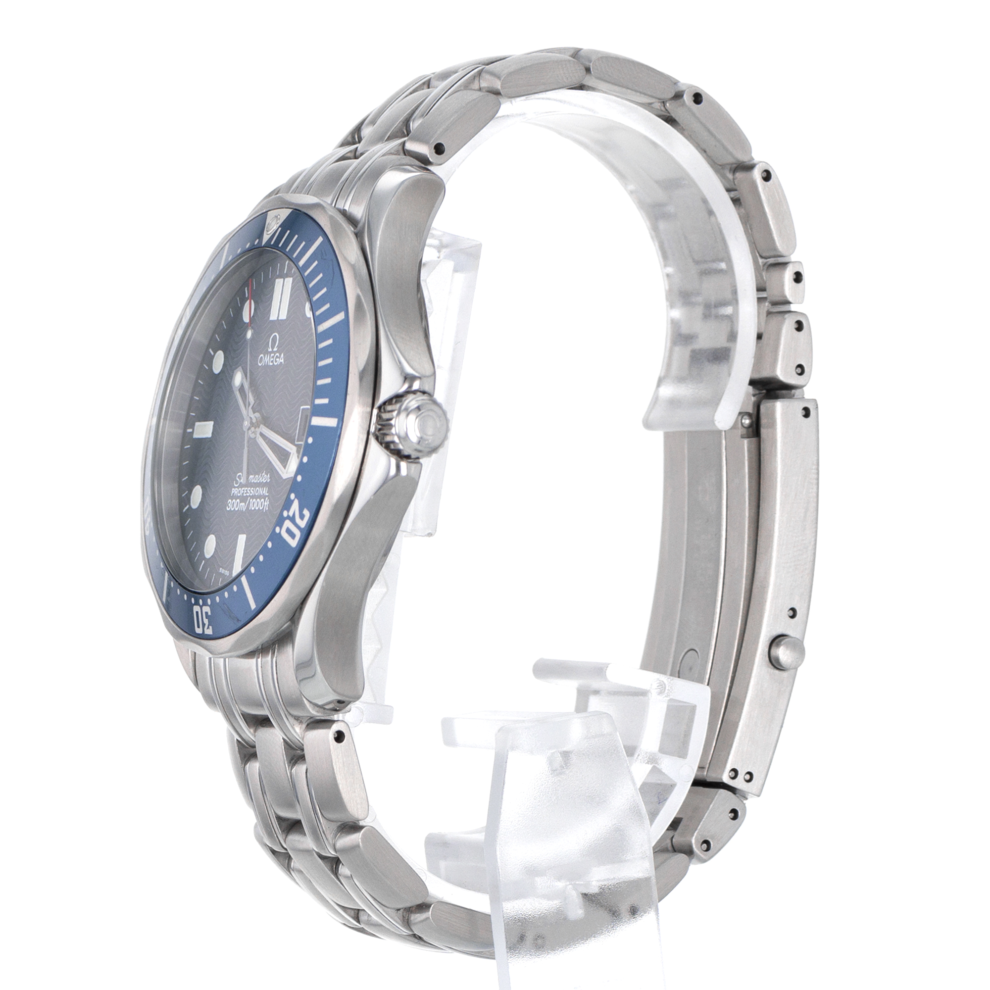 Omega Seamaster 25418000 41mm James Bond Blue Wave Steel Quartz Mens Watch thumbnail 5