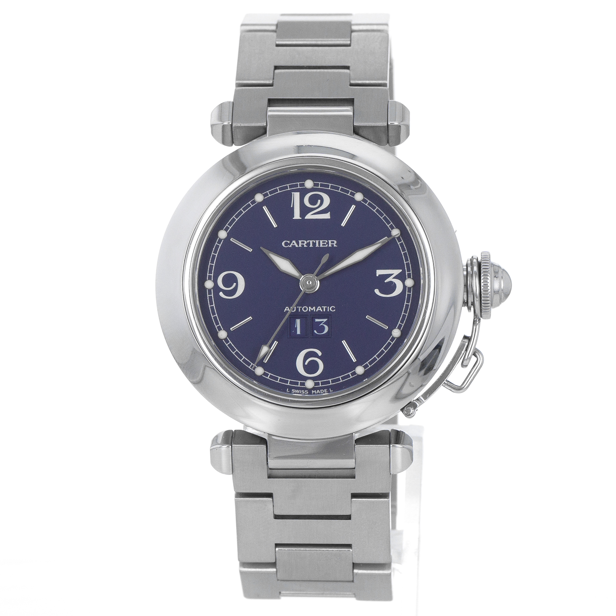 Cartier Pasha de Cartier W31047M7 35mm Stainless Steel Blue Dial Ladies Watch thumbnail 2