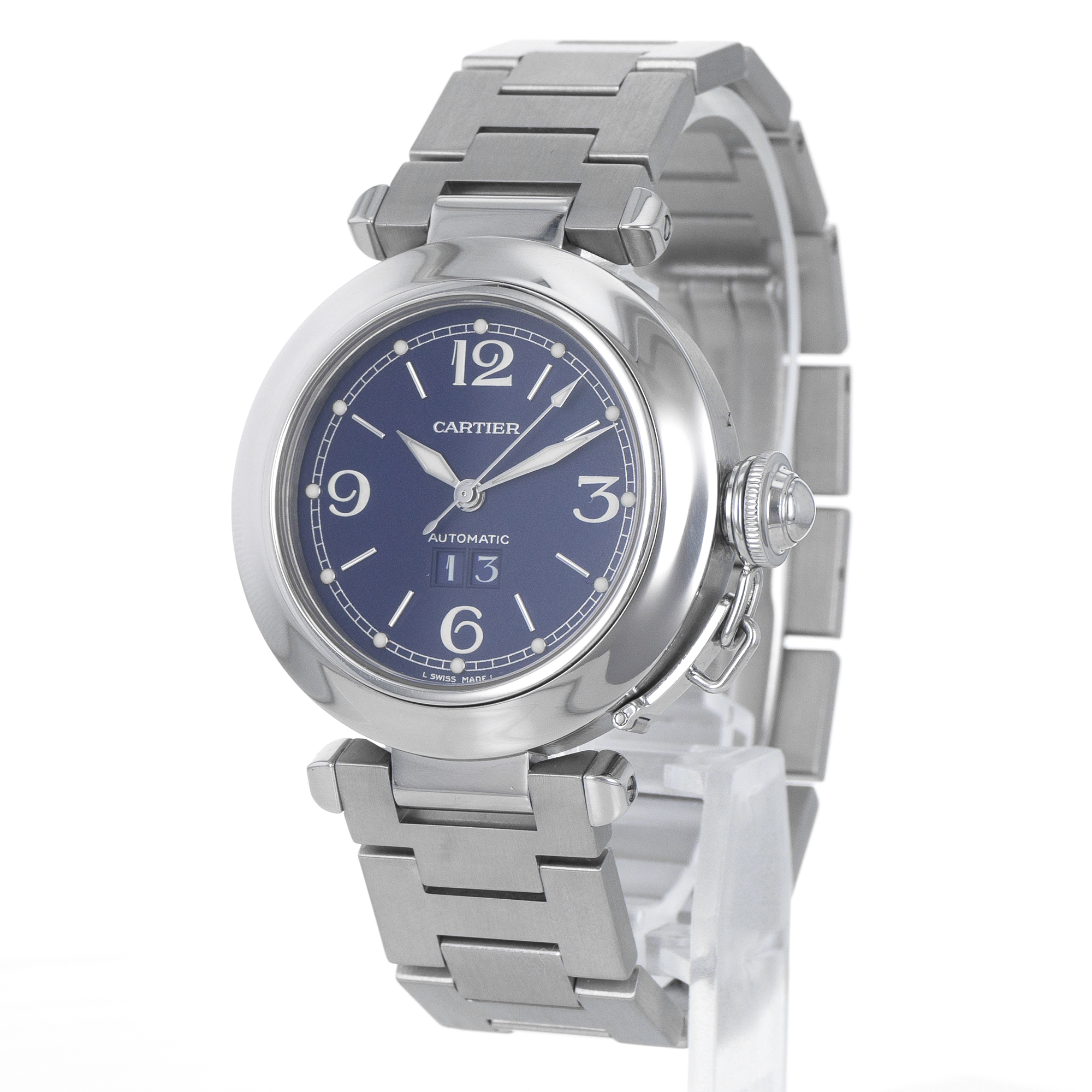 Cartier Pasha de Cartier W31047M7 35mm Stainless Steel Blue Dial Ladies Watch thumbnail 3