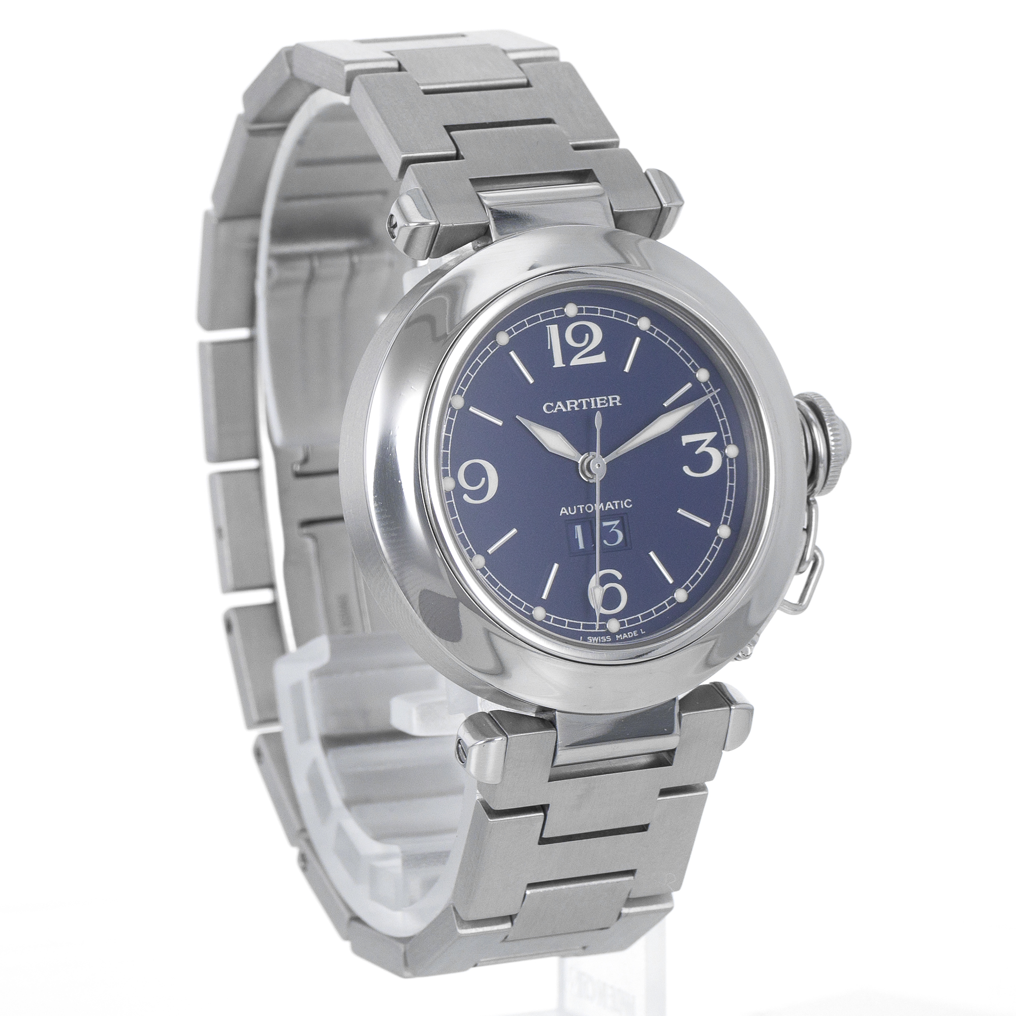 Cartier Pasha de Cartier W31047M7 35mm Stainless Steel Blue Dial Ladies Watch thumbnail 4