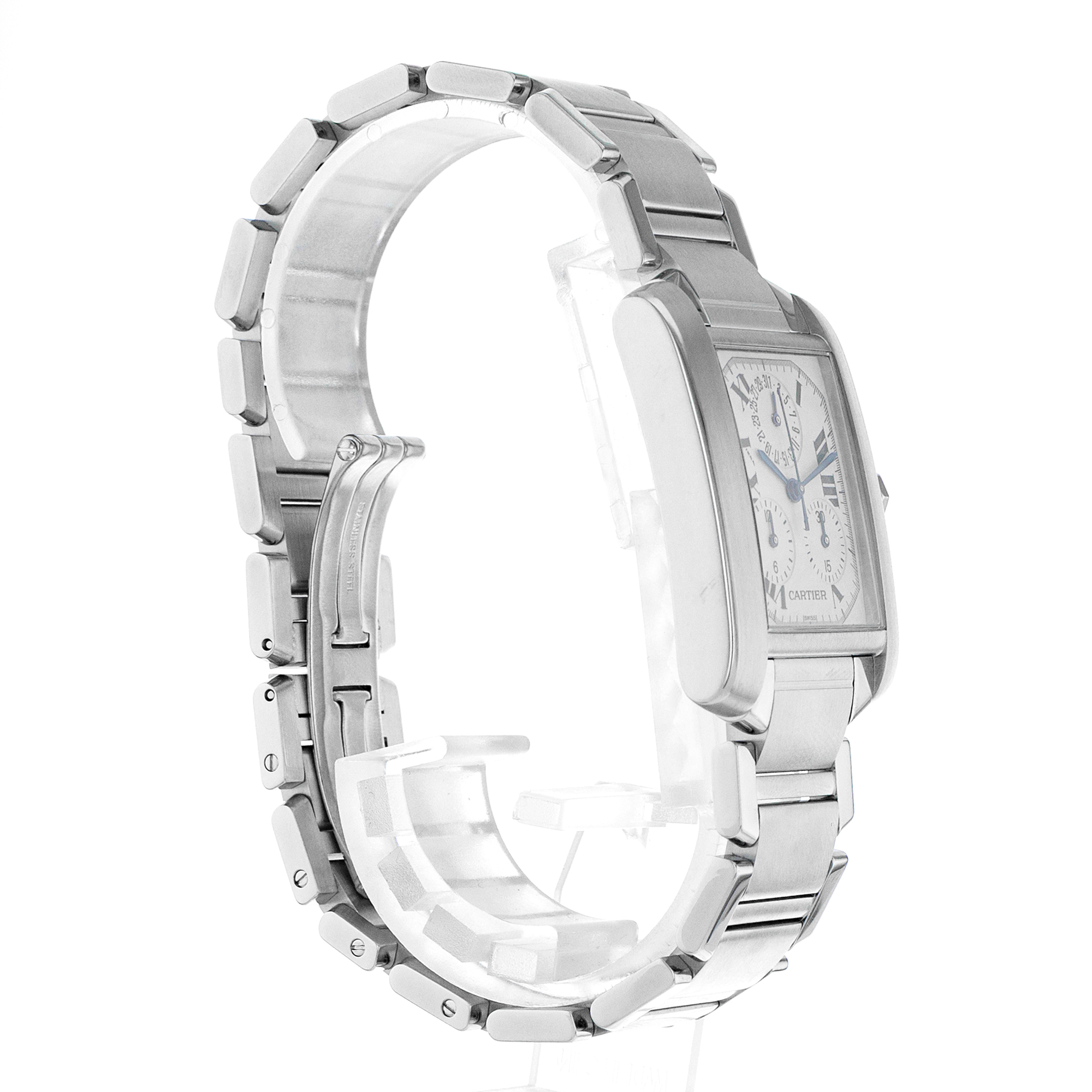 Cartier Tank Francaise W51001Q3 2303 Chronoflex Chronograph Steel Mens Watch thumbnail 6