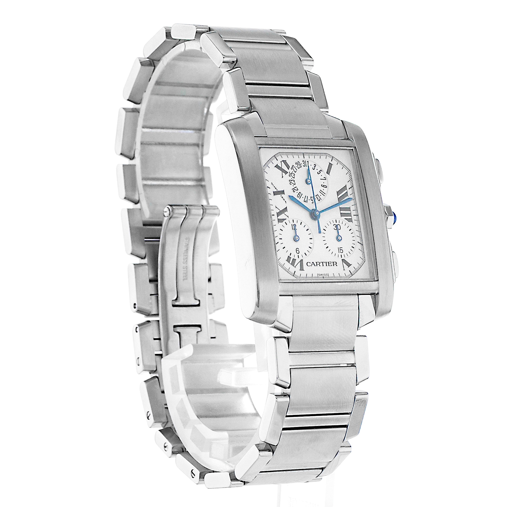 Cartier Tank Francaise W51001Q3 2303 Chronoflex Chronograph Steel Mens Watch thumbnail 7
