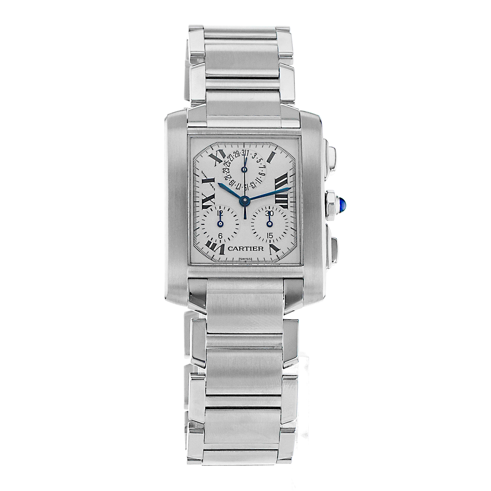Cartier Tank Francaise W51001Q3 2303 Chronoflex Chronograph Steel Mens Watch thumbnail 8