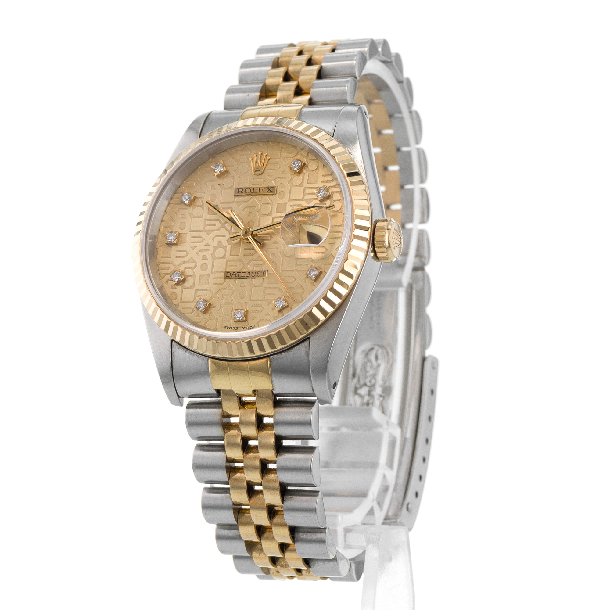 Rolex Datejust 36 16233 Yellow Diamond Jubilee Diamond Gold Automatic Mens Watch thumbnail 3