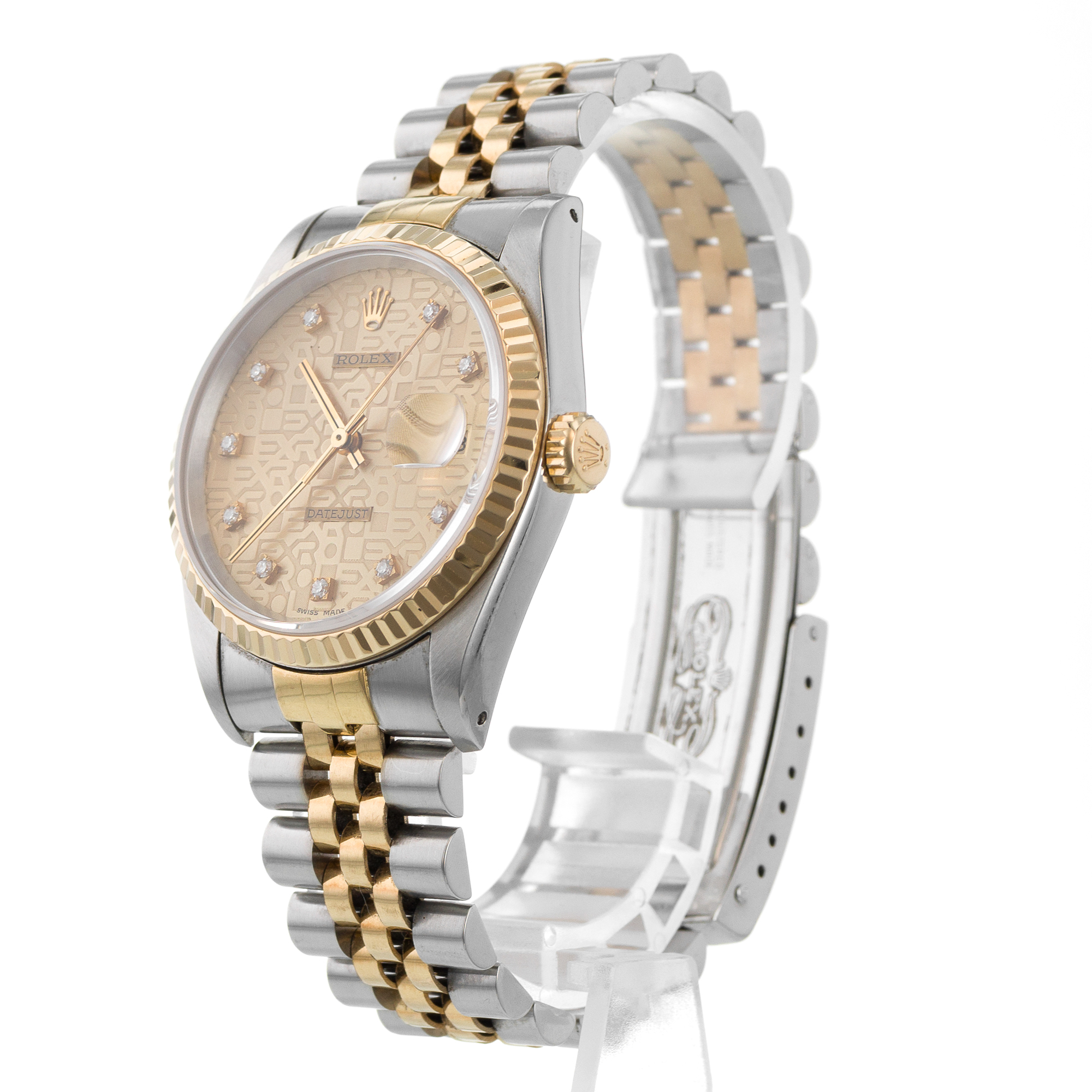 Rolex Datejust 36 16233 Yellow Diamond Jubilee Diamond Gold Automatic Mens Watch thumbnail 4