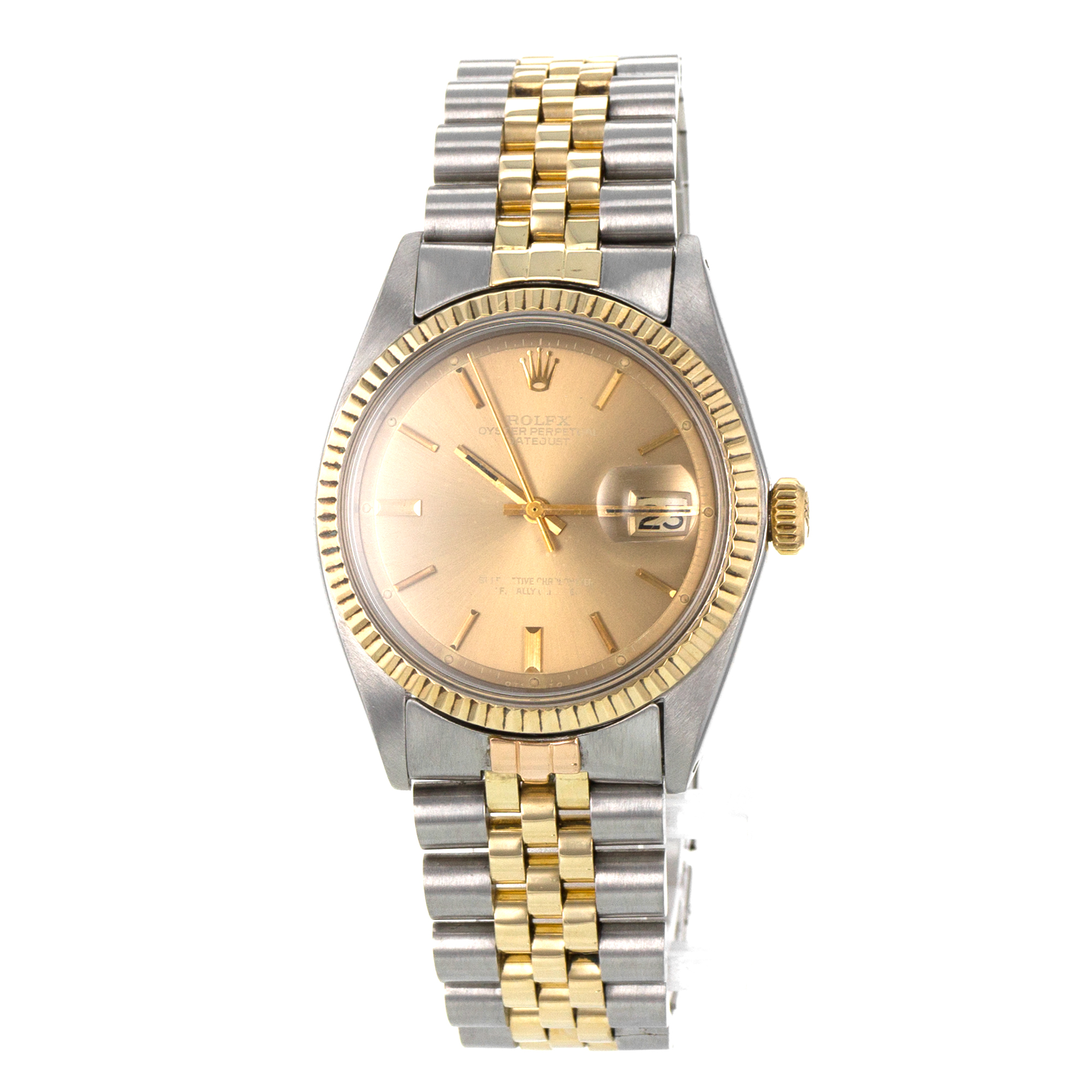 Rolex Datejust 36 1601 Ghost Yellow Stick Patina Yellow Gold Jubilee Mens Watch thumbnail 3