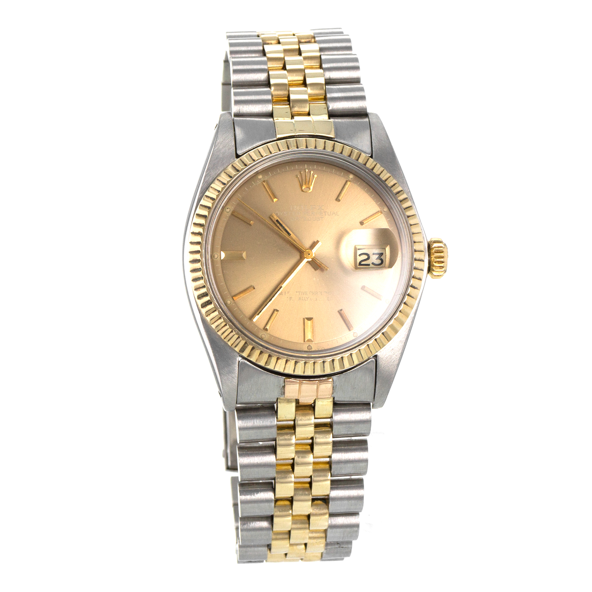 Rolex Datejust 36 1601 Ghost Yellow Stick Patina Yellow Gold Jubilee Mens Watch thumbnail 8