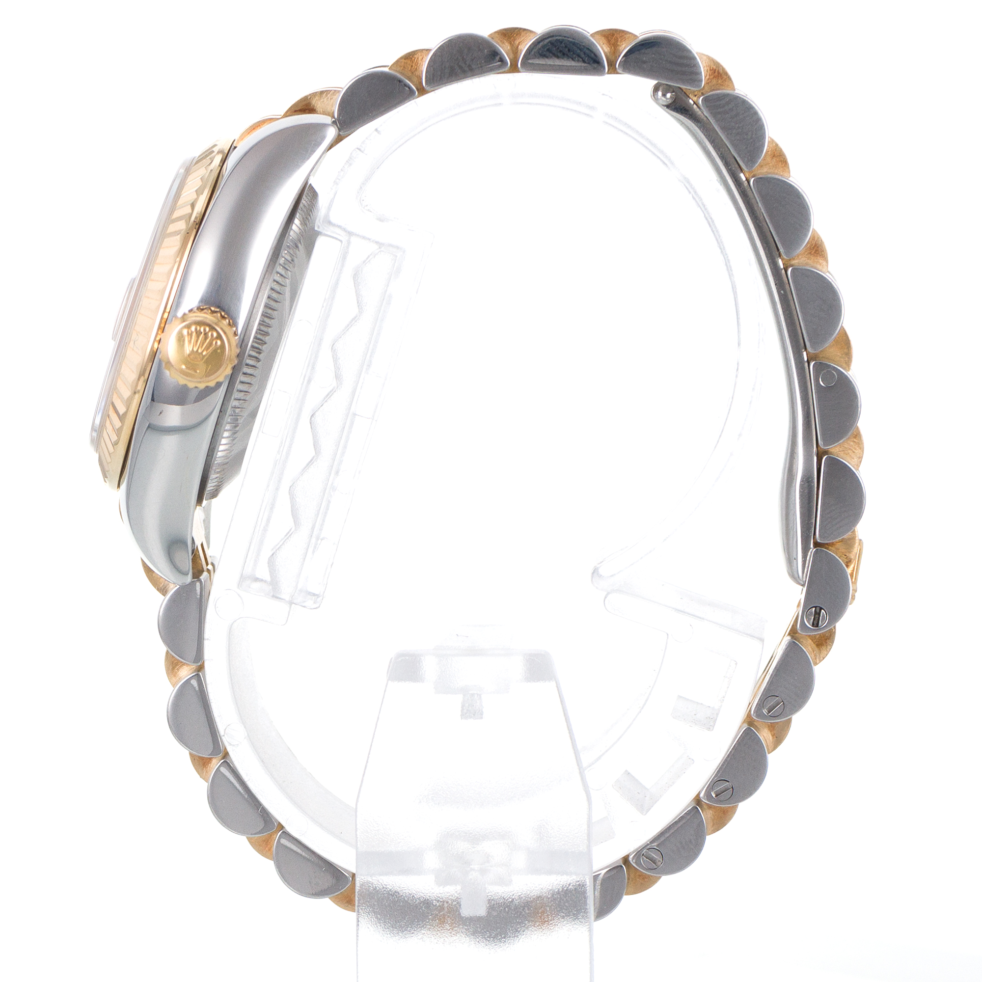 Rolex Datejust 26 179173 Pink Mother of Pearl Diamond 18k Yellow Ladies Watch thumbnail 4