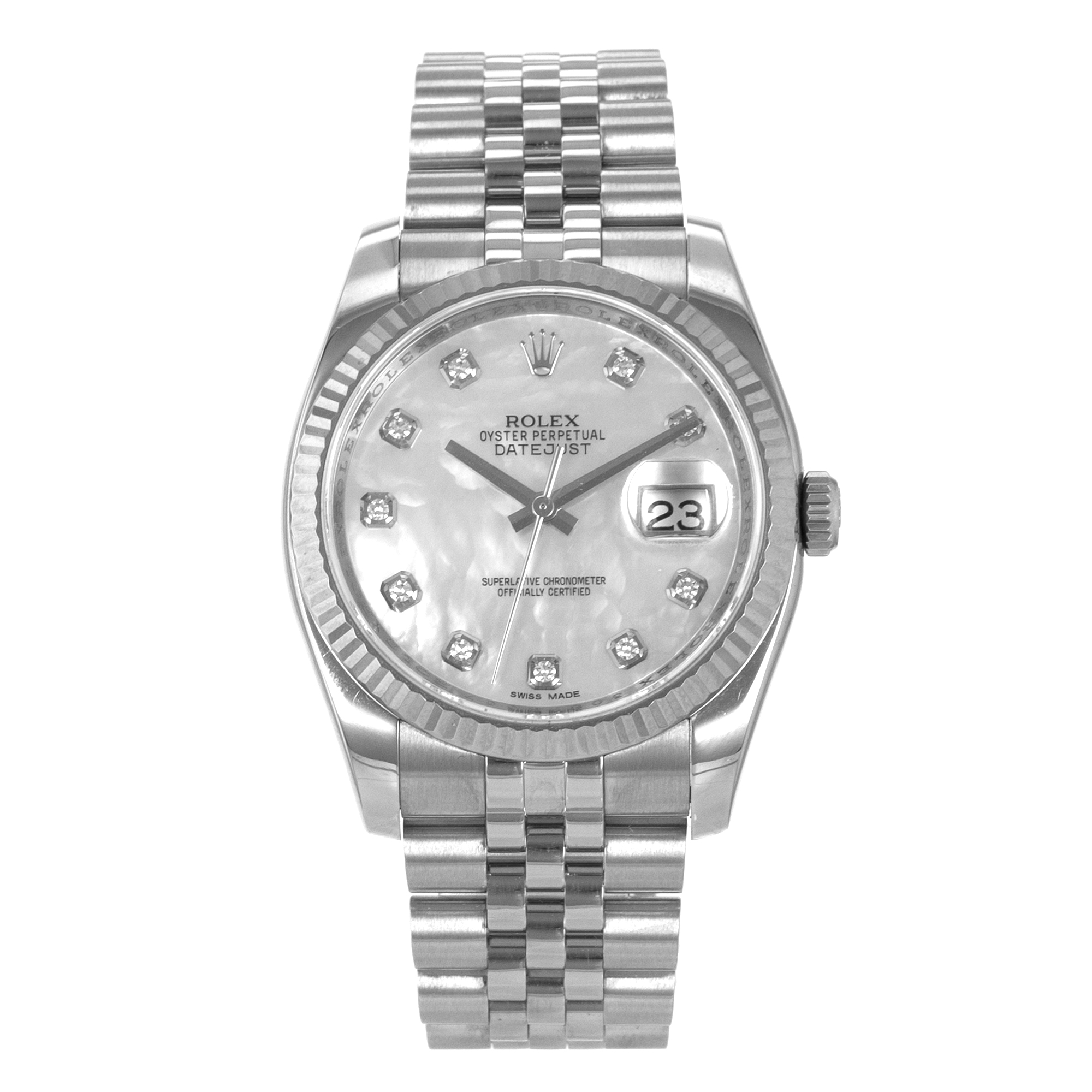 Rolex Datejust 36 116234 Factory Mother of Pearl Diamond Dial Jubilee Mens Watch thumbnail 2