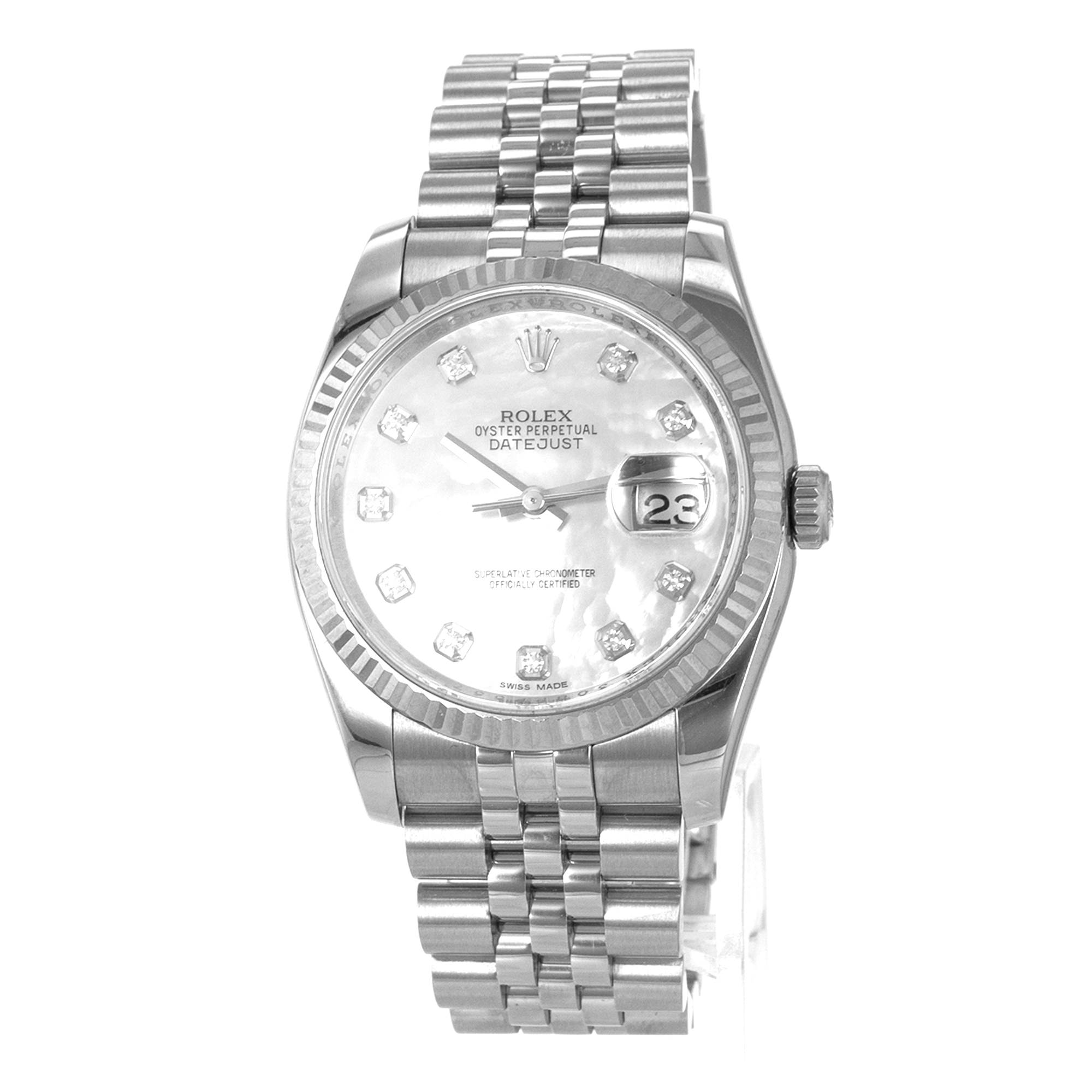 Rolex Datejust 36 116234 Factory Mother of Pearl Diamond Dial Jubilee Mens Watch thumbnail 3