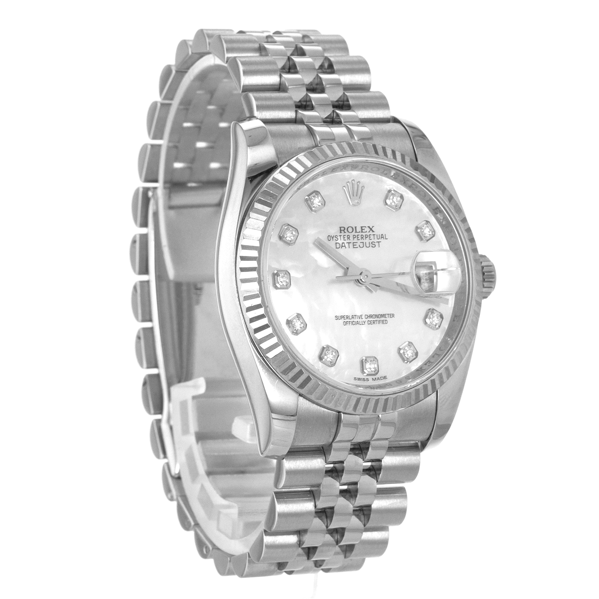 Rolex Datejust 36 116234 Factory Mother of Pearl Diamond Dial Jubilee Mens Watch thumbnail 7