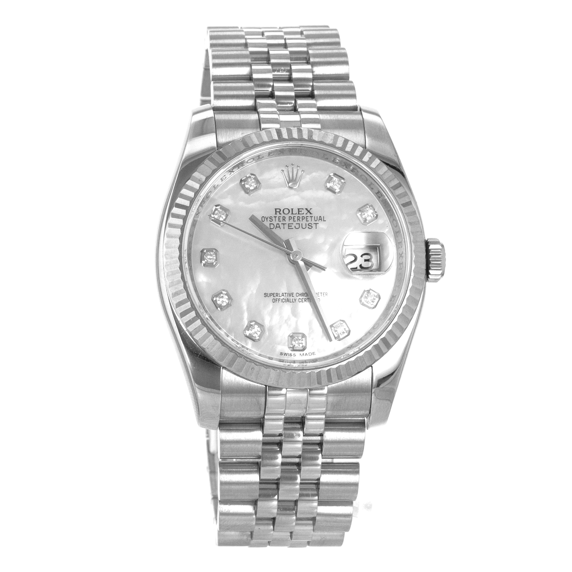 Rolex Datejust 36 116234 Factory Mother of Pearl Diamond Dial Jubilee Mens Watch thumbnail 8