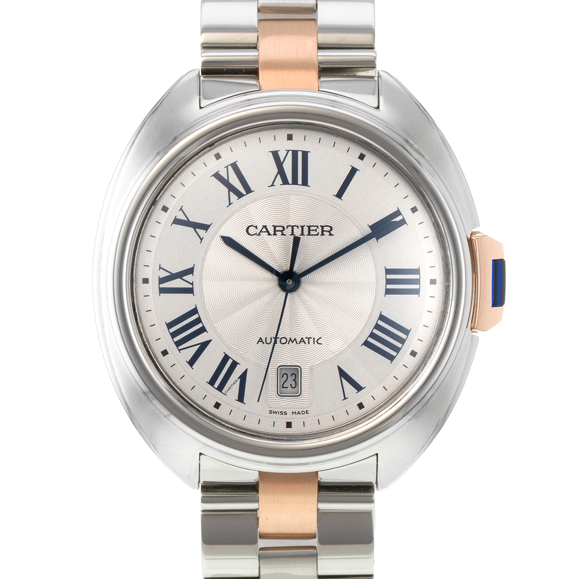 Cartier Cle de Cartier W2CL0002 3850 40mm Silver Roman Automatic Mens Watch thumbnail 1