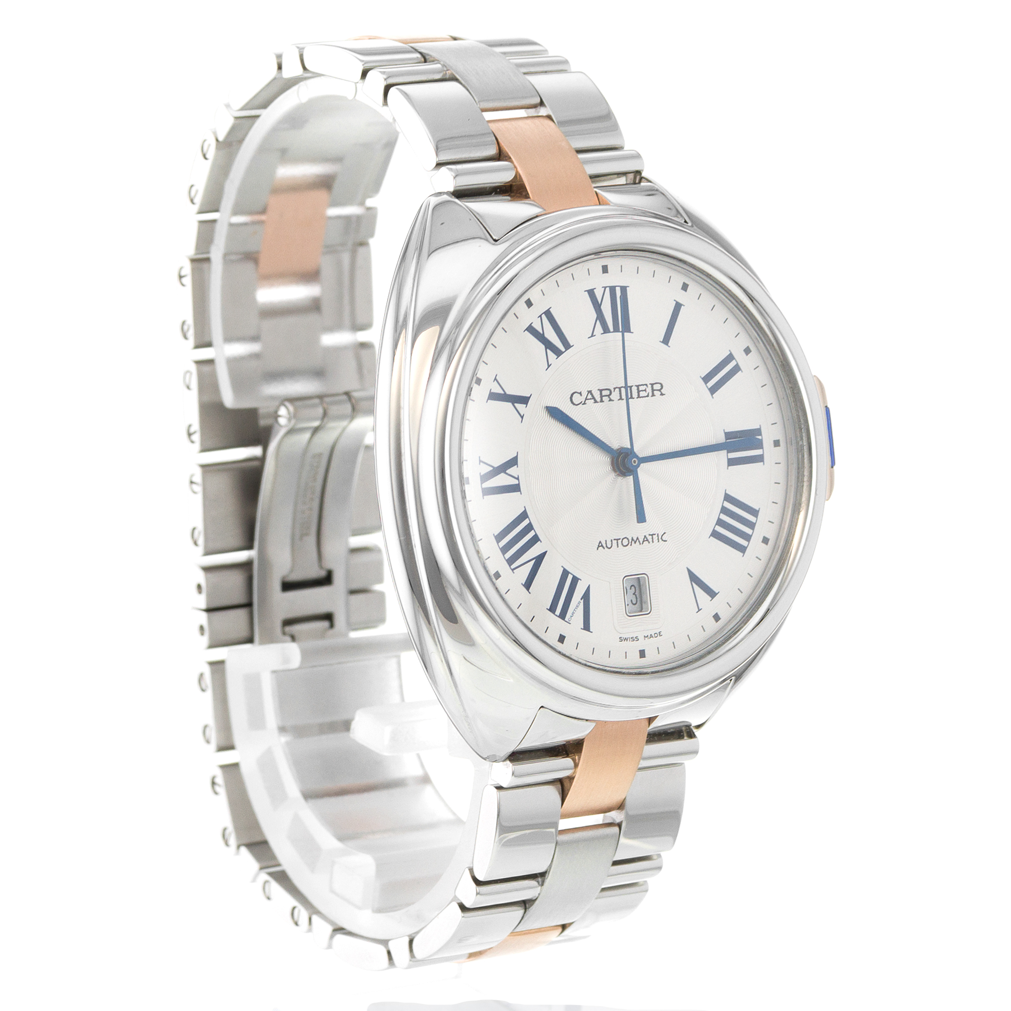 Cartier Cle de Cartier W2CL0002 3850 40mm Silver Roman Automatic Mens Watch thumbnail 7